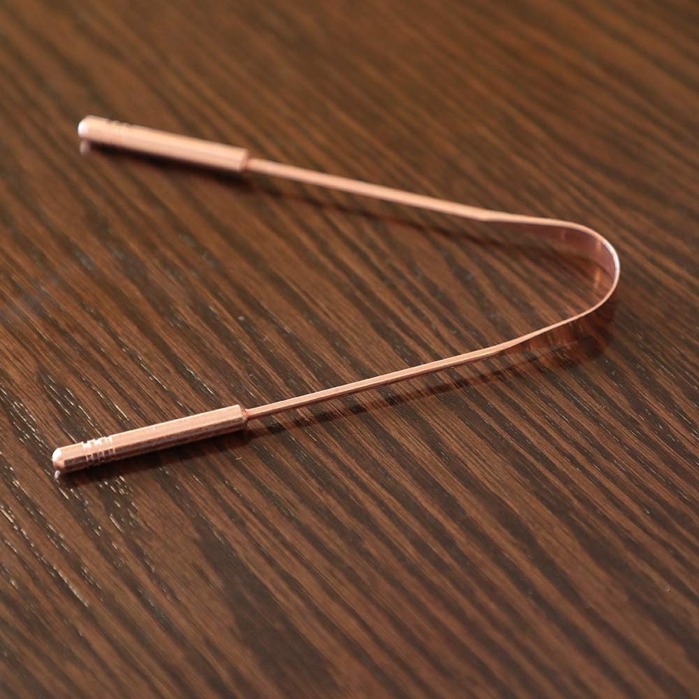 Healthandyoga(Tm) Qswipe Surgical Grade Tongue Cleaner Scraper - Bacteria Inhibiting, Non-Synthetic Grip - Sterilizable (Copper - 1-Pack) image number 4