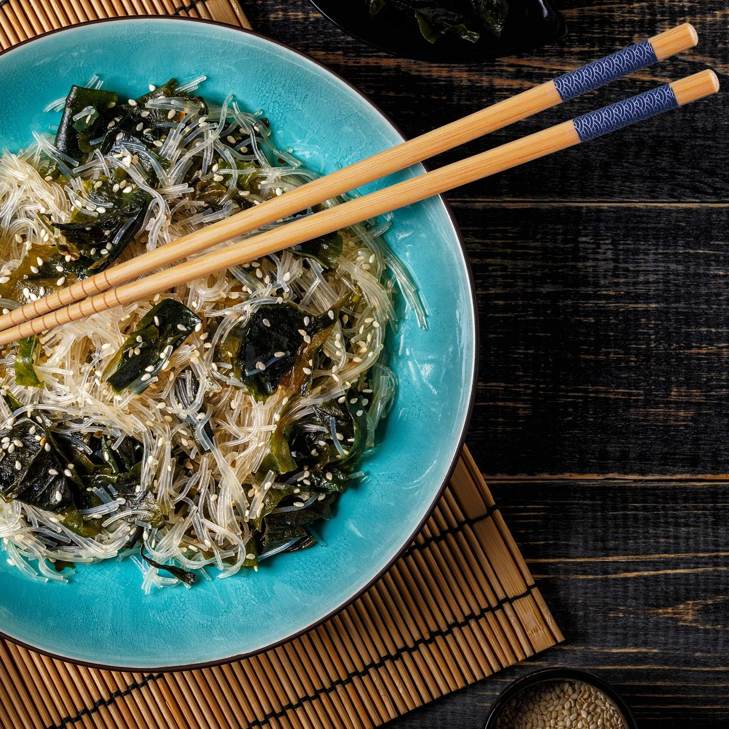 Antner 5 Pairs Bamboo Chopsticks Reusable Japanese Style Chopstick Gift Sets, Classic Natural Bamboo Chop Sticks Dishwasher Safe, 8.8 Inch/22.5Cm