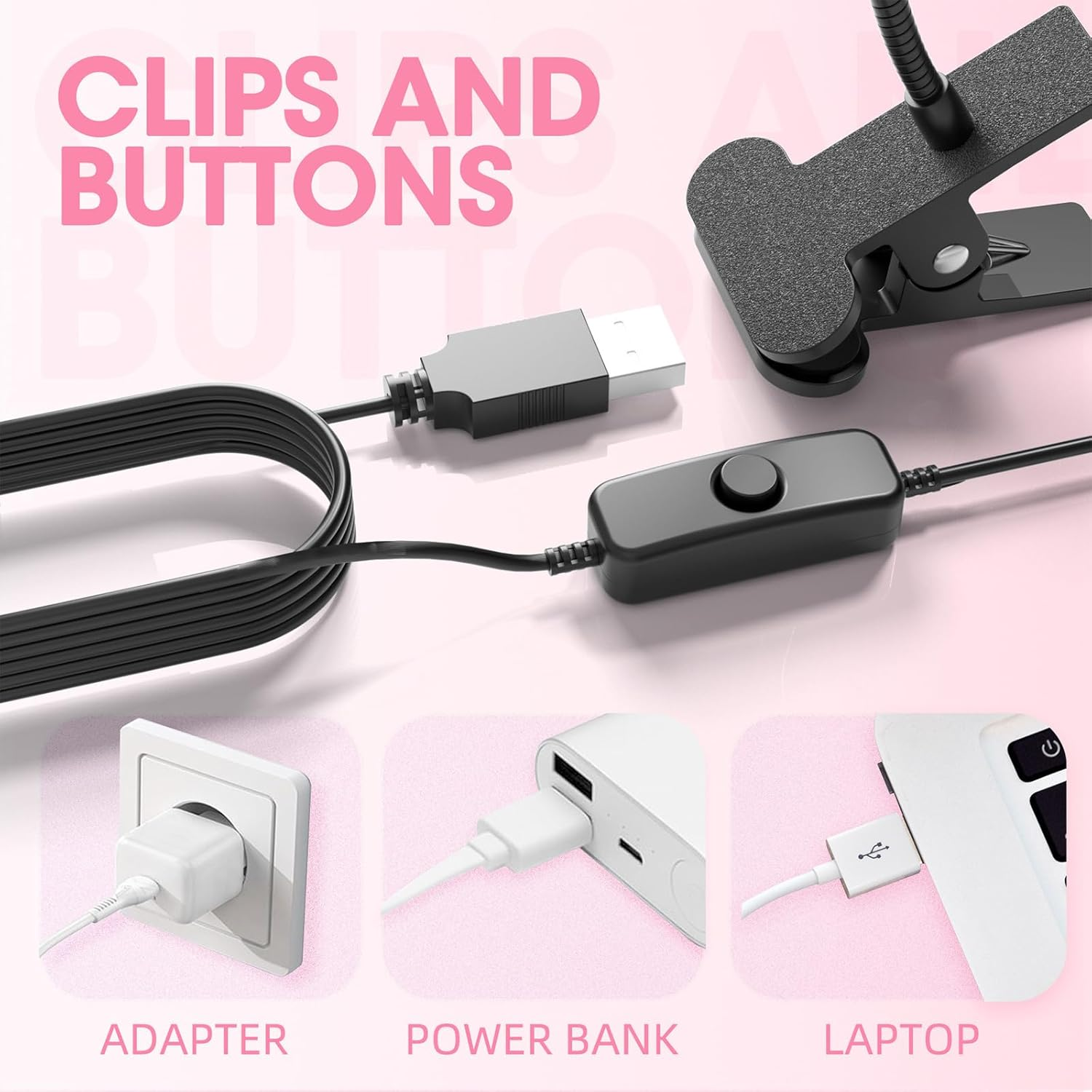 Flash Cure Nail Lamp, Light Uv Led Nail Art Gooseneck Led with Black Gooseneck Tube Portable Clip-On Flexible Table Lamp image number 1