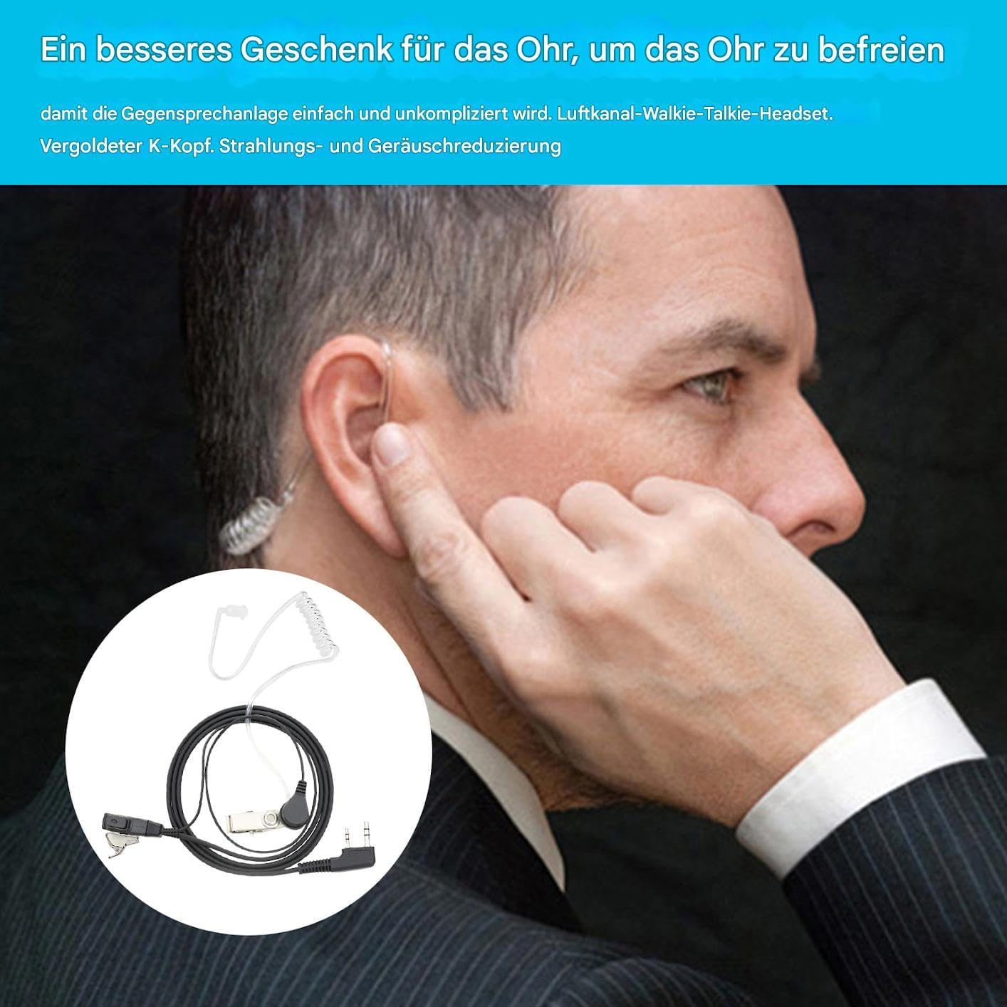 Microphone Headset Discreet Acoustic Tube - Replacement Concealed Transparent Acoustic Tube Microphone Earphones Audio Parts Ergonomic for Professionals Enthusiasts image number 4