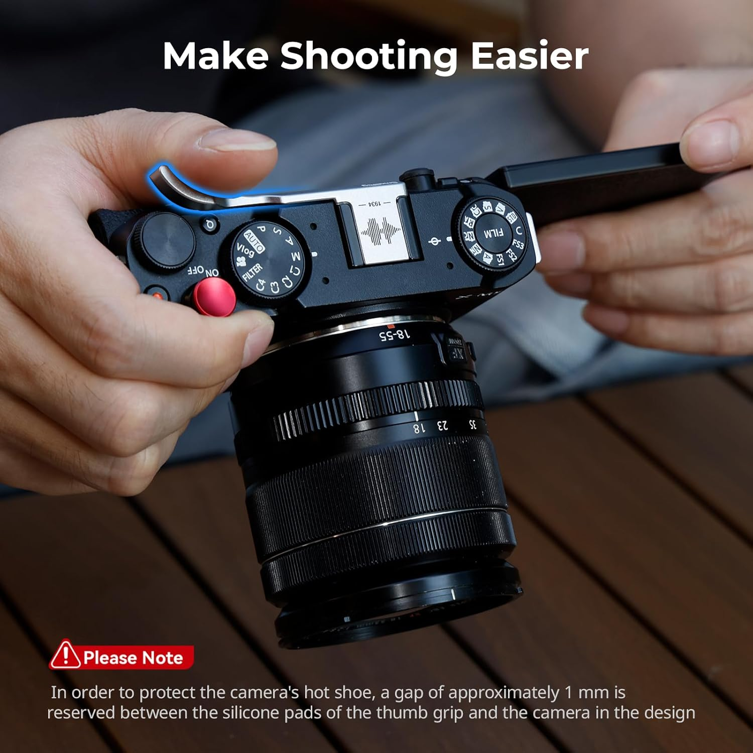 Smallrig Thumb Grip with Hot Shoe Cover for FUJIFILM X-M5 (Silver) - 4877 image number 3