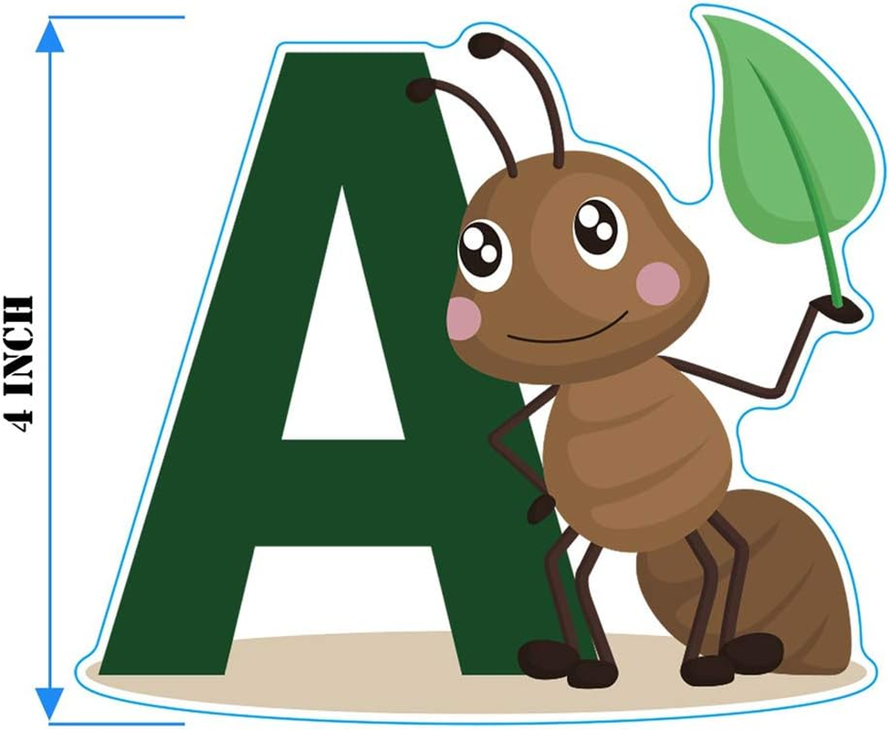 DEKSOH Educational Animal Alphabet Wall Decal Set - Peel and Stick ABC Wall Stickers for Kids Room and Baby Nursery image number 2