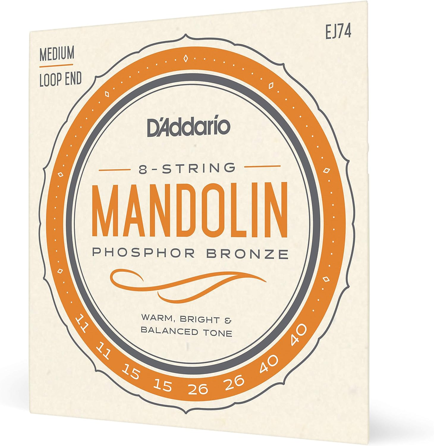 D'Addario EJ74 Phosphor Bronze Mandolin Strings, Medium, 11-40 image number 5
