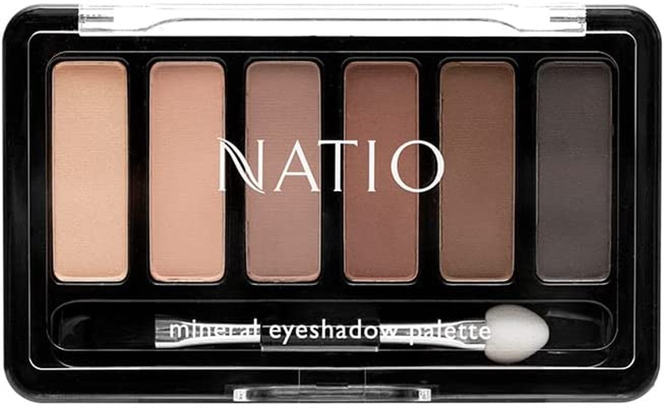 Natio Australia Mineral Eyeshadow Palette Nudes 6G - Matte Neutral Toned Eyeshadows - Purse & Travel Friendly Eyeshadow Palette - Cruelty Free & Vegan