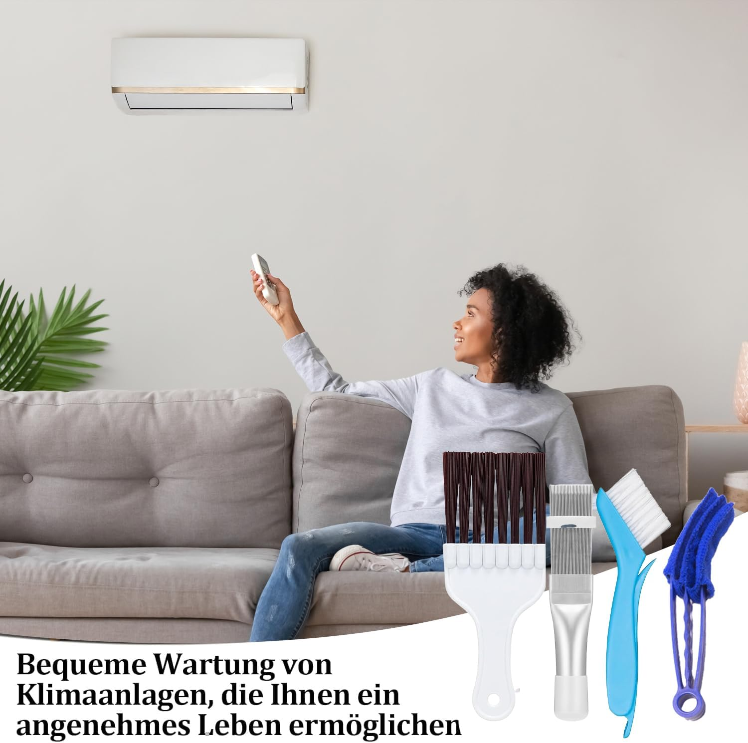 Pack of 4 Lamellar Comb, Condenser Comb Dryer, Cleaning Brush, Air Conditioning for Cleaner, Cleaning Brush Fin image number 3