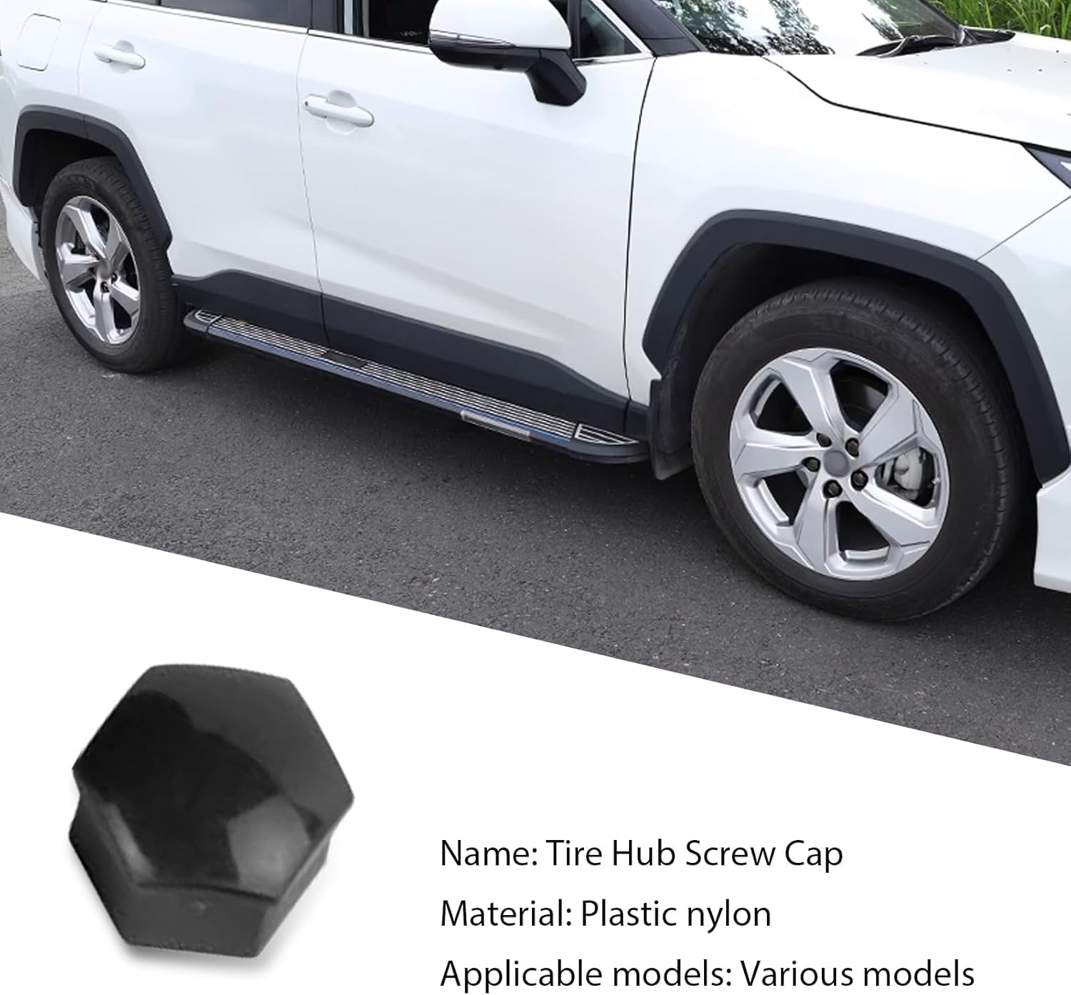 21 PCS Car Hub Protective Cap, 0.75"/19Mm Plastic Nylon Anti-Rust Dustproof Tire Screw Cap with Extraction Clip, Anti-Theft Bolt Lug Nut Cover, Universal Decoration Accessories for Cars (Black) - Red image number 2