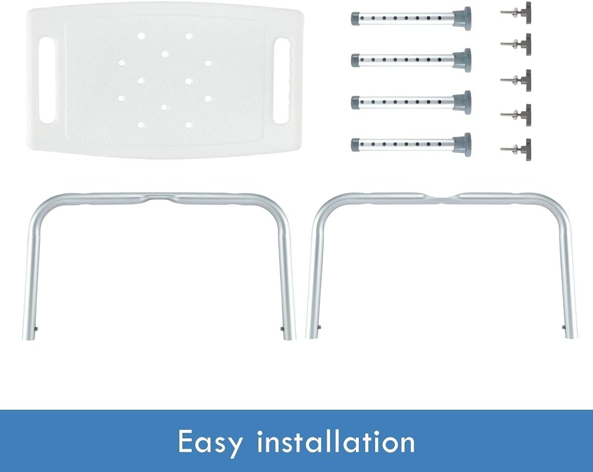 Bathroom Chair Shower Seat Tub Bathtub Bench Adjustable Height Shower Stool for Elderly Disabled Seniors image number 2