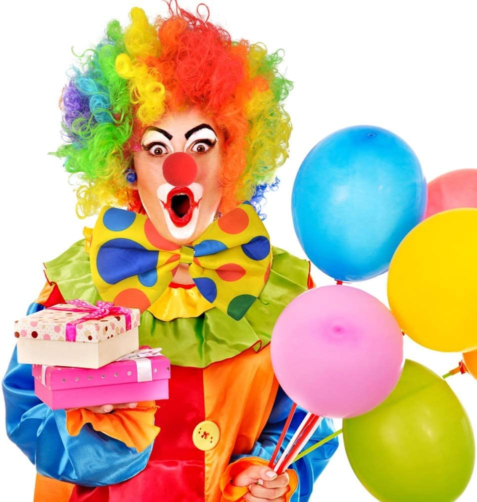 Clown Costume Set 7 Pcs Clown Accessories for Kids Adults Halloween Clown Parties Circus Carnivals Play (Suit Not Included)
