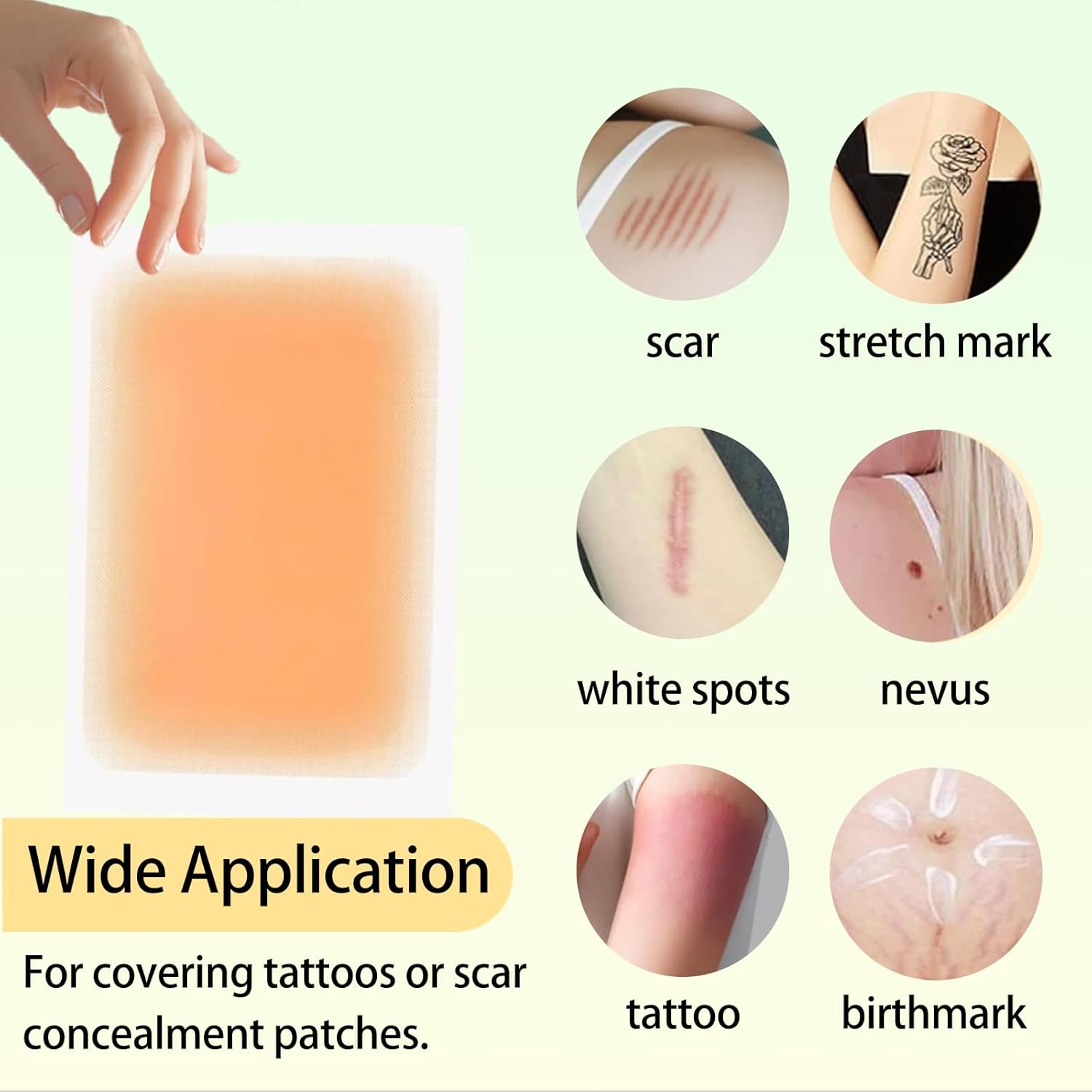 ONBPIY 8PCS Tattoo Cover up Patch Light Natural Looking Cover up Tattoos and Scar Invisible Waterproof Body Concealer Makeup Sticker 8.5X13Cm image number 1
