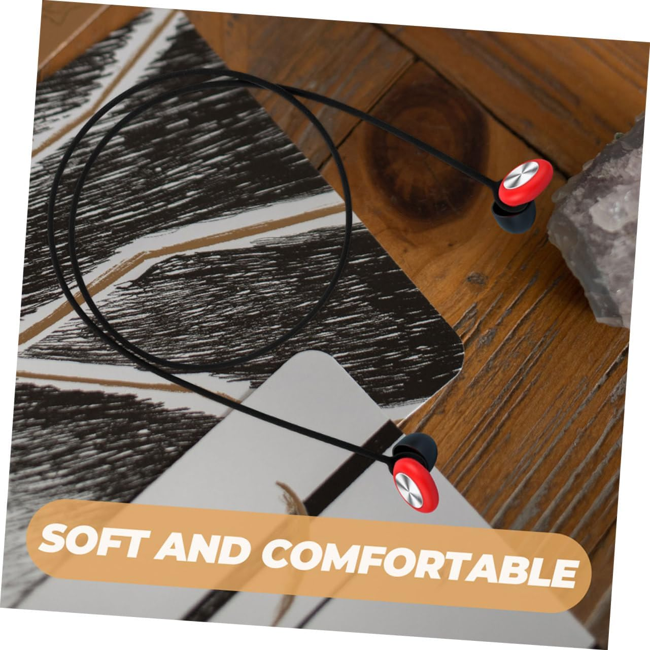 HOMSFOU Detachable Silicone Earbud Lanyard Strap Replacement Ear Plug Cord Small Black Earphone Holder for Travel and Daily Use image number 5