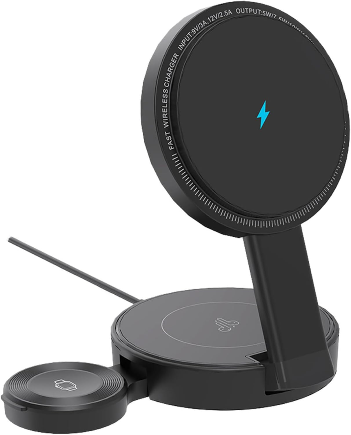 Laser Chargecore 3 in 1 Foldable Wireless Charging Stand, Magsafe Compatible 15W Fast Charge, USB-C Powered, Includes 20W USB-C Wall Charger, for Compatible Phone Watch and Earbuds, Travel Ready image number 2