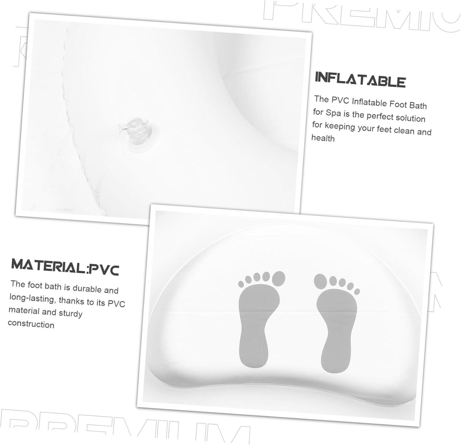 Totority Inflatable Spa Footbath Small Basin Foot Bath for Pool Entry Folding Foot Wash Basin Folding Foot Basin Foot Soaking Basin Camping Foldable Basin Collapsible Bath Cleaning Tool PVC image number 1