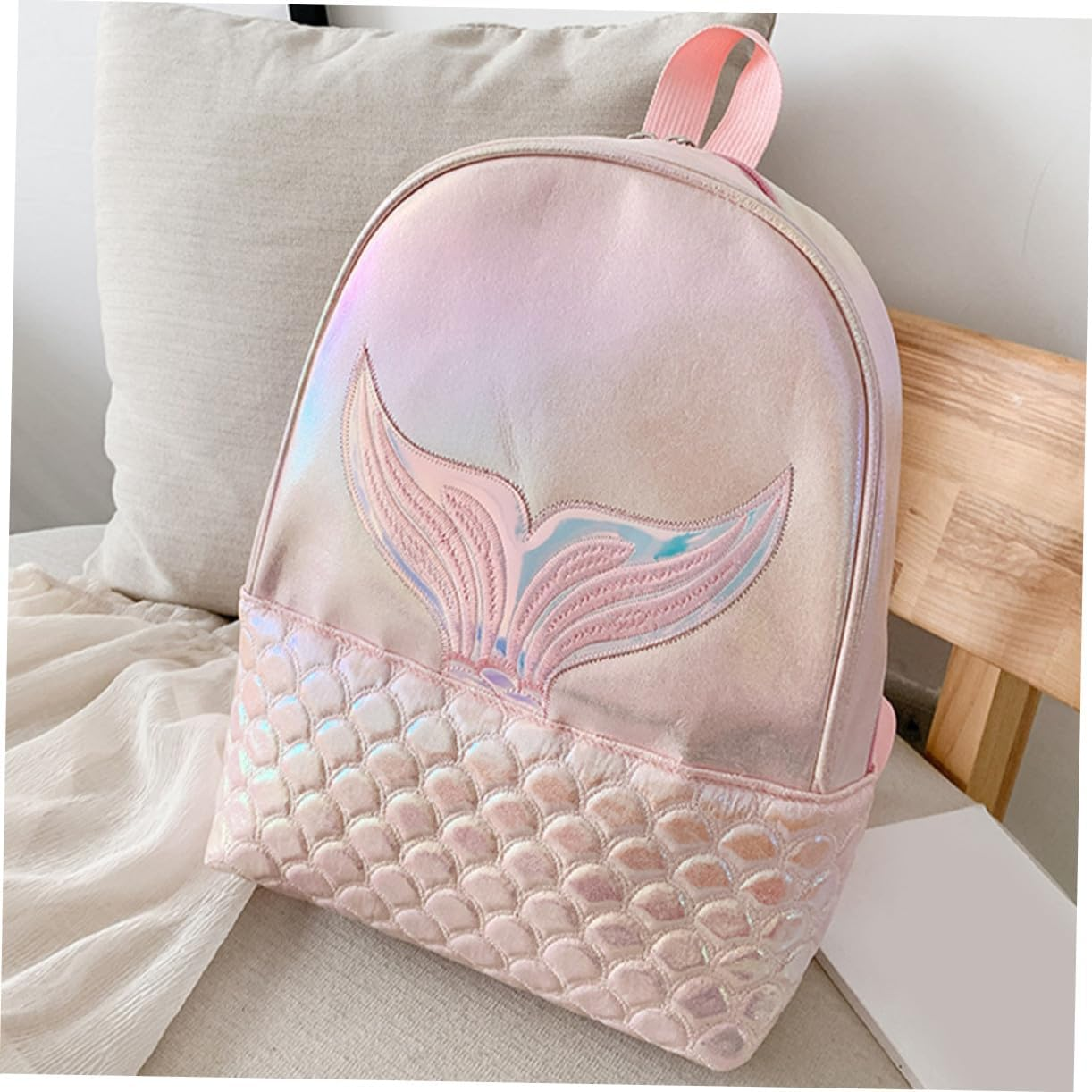 LIFKOME Adjustable Straps Mermaid School Backpack for Cute Pink Elementary Travel Bag Spacious Bookbag for Dance Shopping and Daily Use image number 5