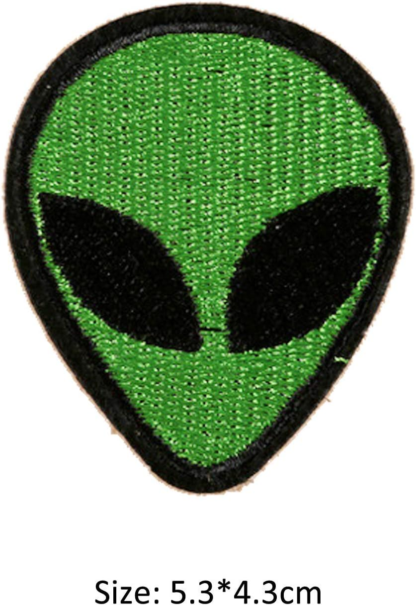 U-Sky Sew or Iron on Patches, 3Pcs Cute Alien Head Iron Patches for Kids Clothing, Funny Patches for Jeans, Sew on Applique Patches for Jackets, Iron on Patches for Vest Backpacks Bags Caps image number 3