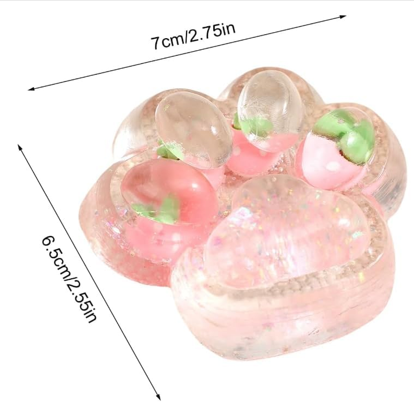 RUOXGZP 2Pcs Cat Paw Squeeze Toys, Silicone Taba Cat Paw Squeeze Fidget Toy, Cute Soft Multicolor Cat Paw Squishys Sensory Toy, Super Soft Squeeze Fidget Toys, for Stress Relief Kids and Adults
