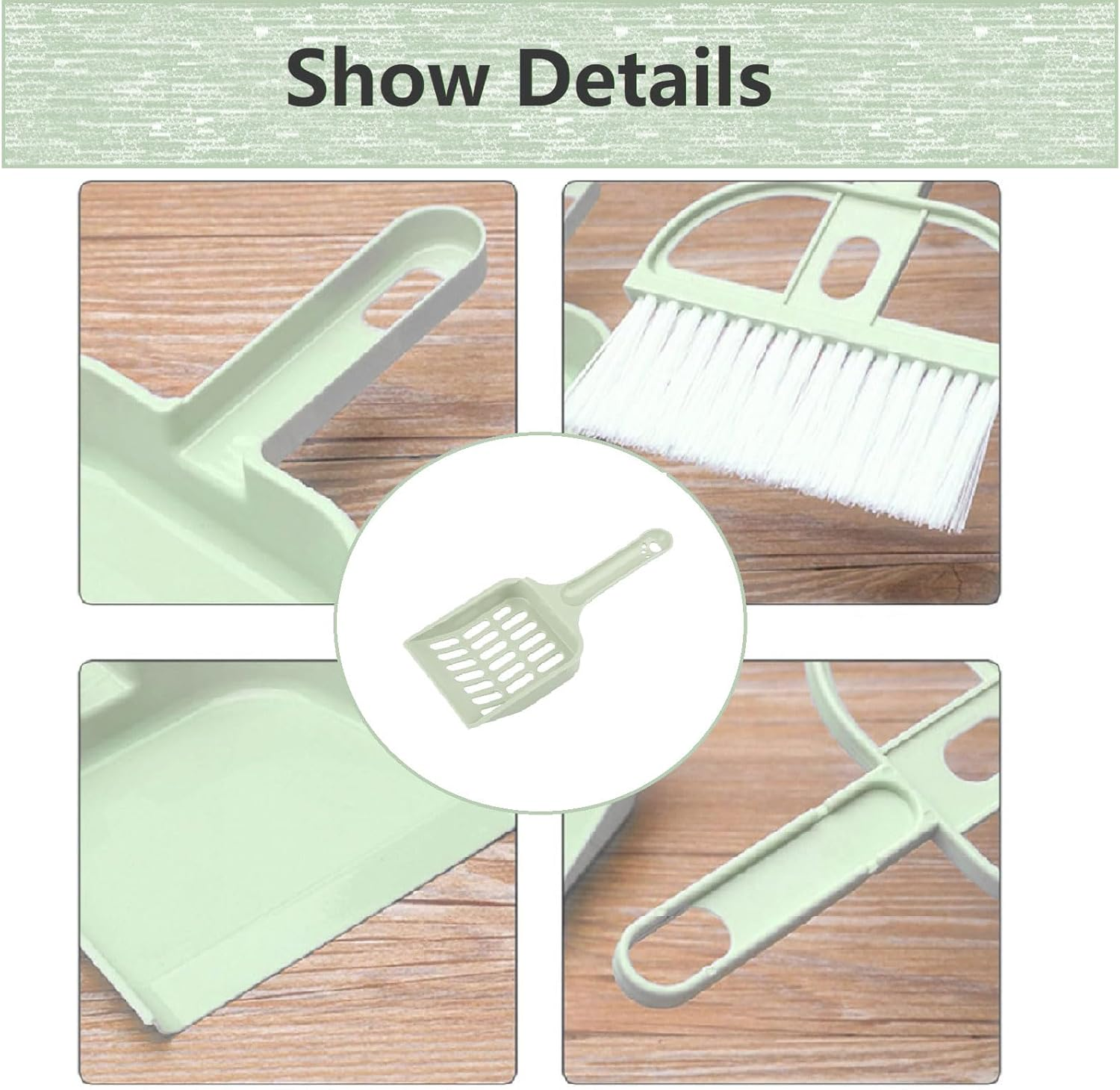 Cat Litter Scoop, Cat Litter Scoop Broom Set, Plastic Cat Litter Scooper, Litter Scoop, with 1 Cat Litter Scoop, 1 Broom and 1 Dustpan, Scoop for Cleaning Cat Litter