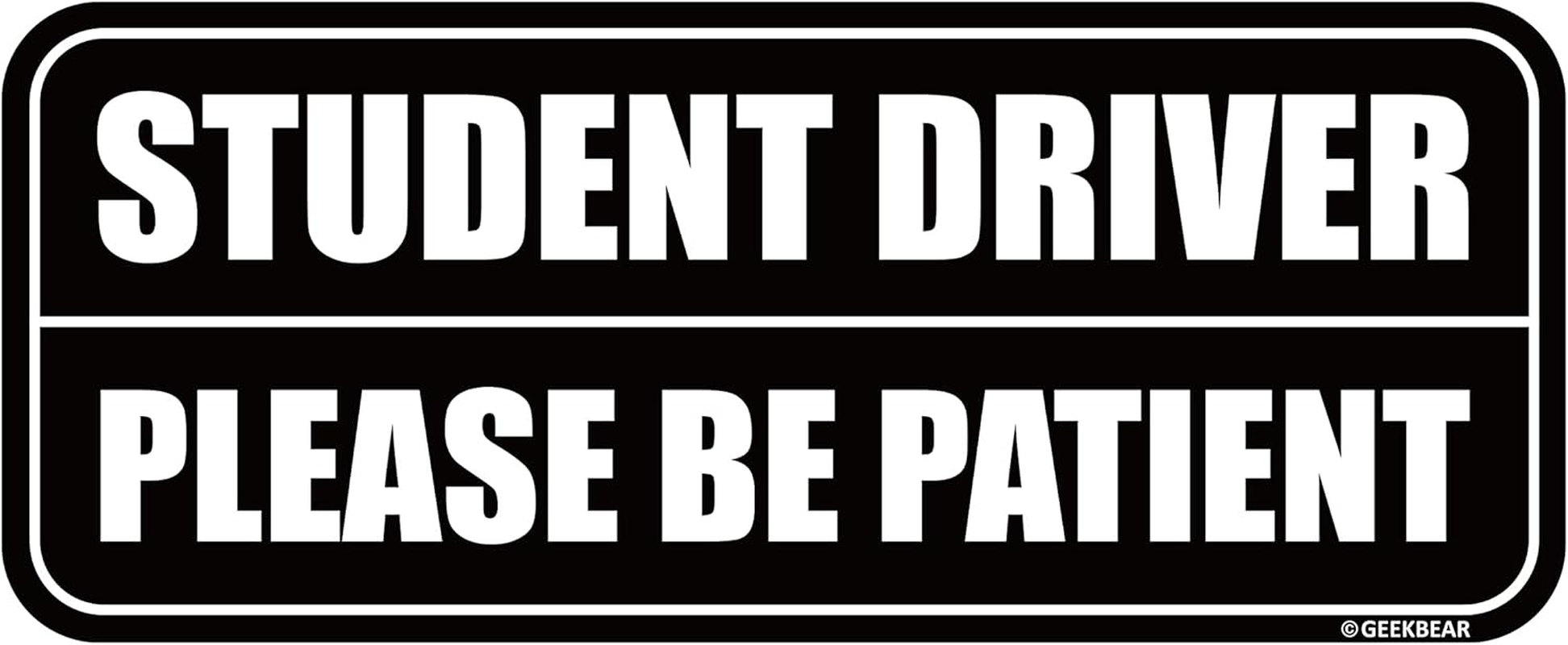 GEEKBEAR Student Driver Car Magnet - Colorful, Reflective, Weather-Resistant - Rectangular 8.7 X 3.5 in (Navy/Blue)