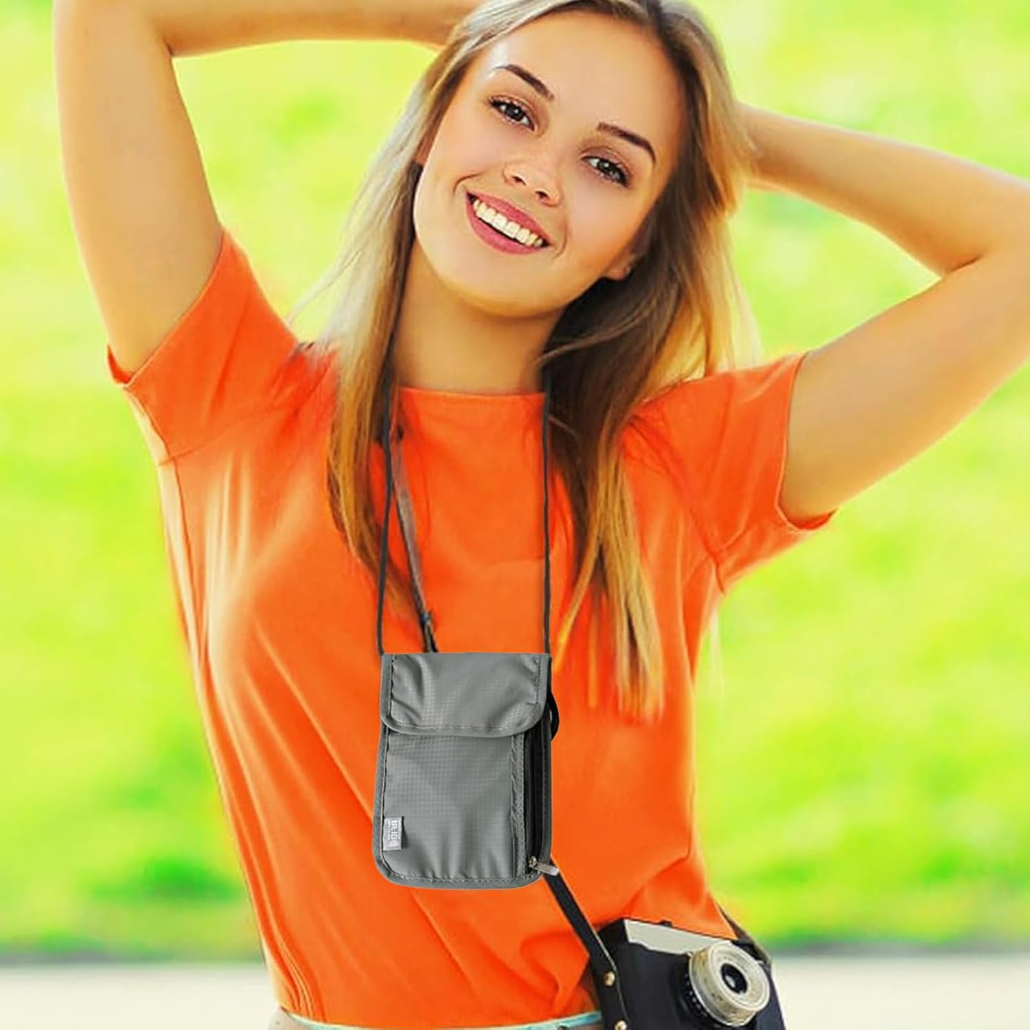 Sag Blocking Blocking R F I D, Nylon Storage Storage Bag R F I D Waterproof ID Bagure Brush Anti-Theft Bag Neck Thumb Magnetic Card Document Card image number 5