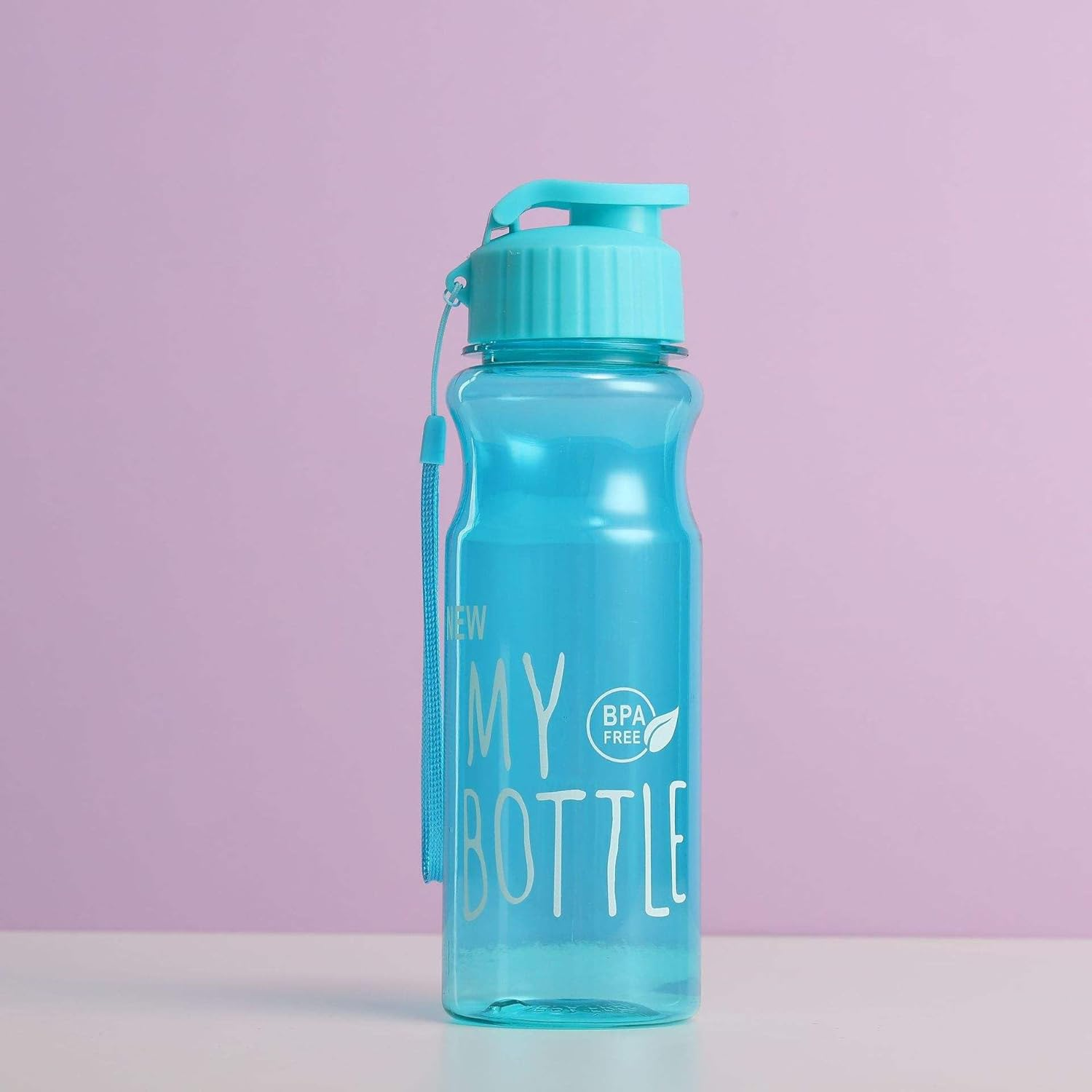 Water Bottles, 550Ml Sports Water Bottle, Shaker Bottle, Reusable Drinking Bottle with Flip Top Lids & Lanyards, Leakproof, BPA Free for Classrooms Gym Outdoor Sports Travel image number 6