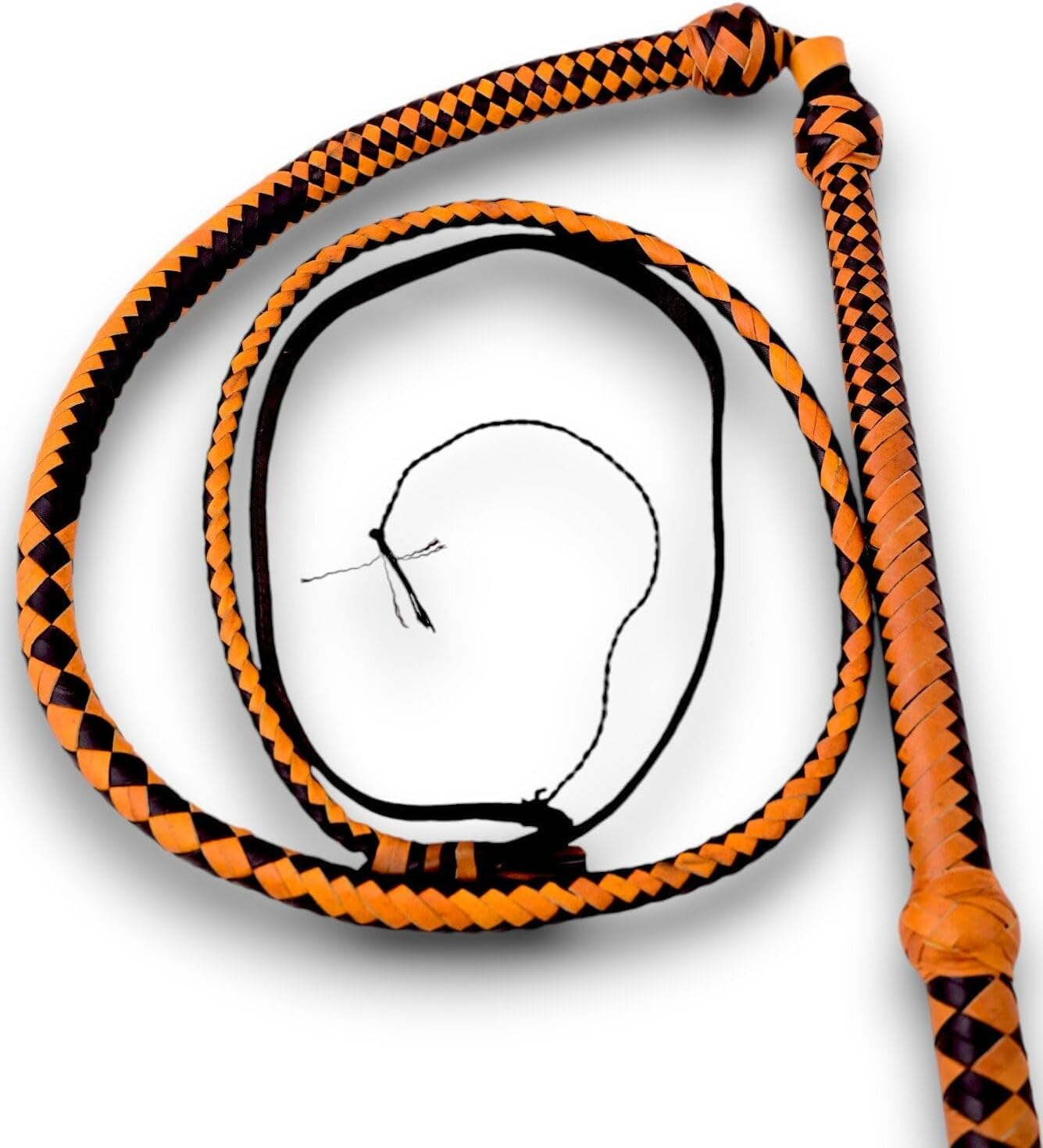 Bullwhip 6Ft Genuine Leather Indiana Jones Style Whip for Equestrian Training & Cracking, Kangaroo Hide Leather Stock Whip image number 2