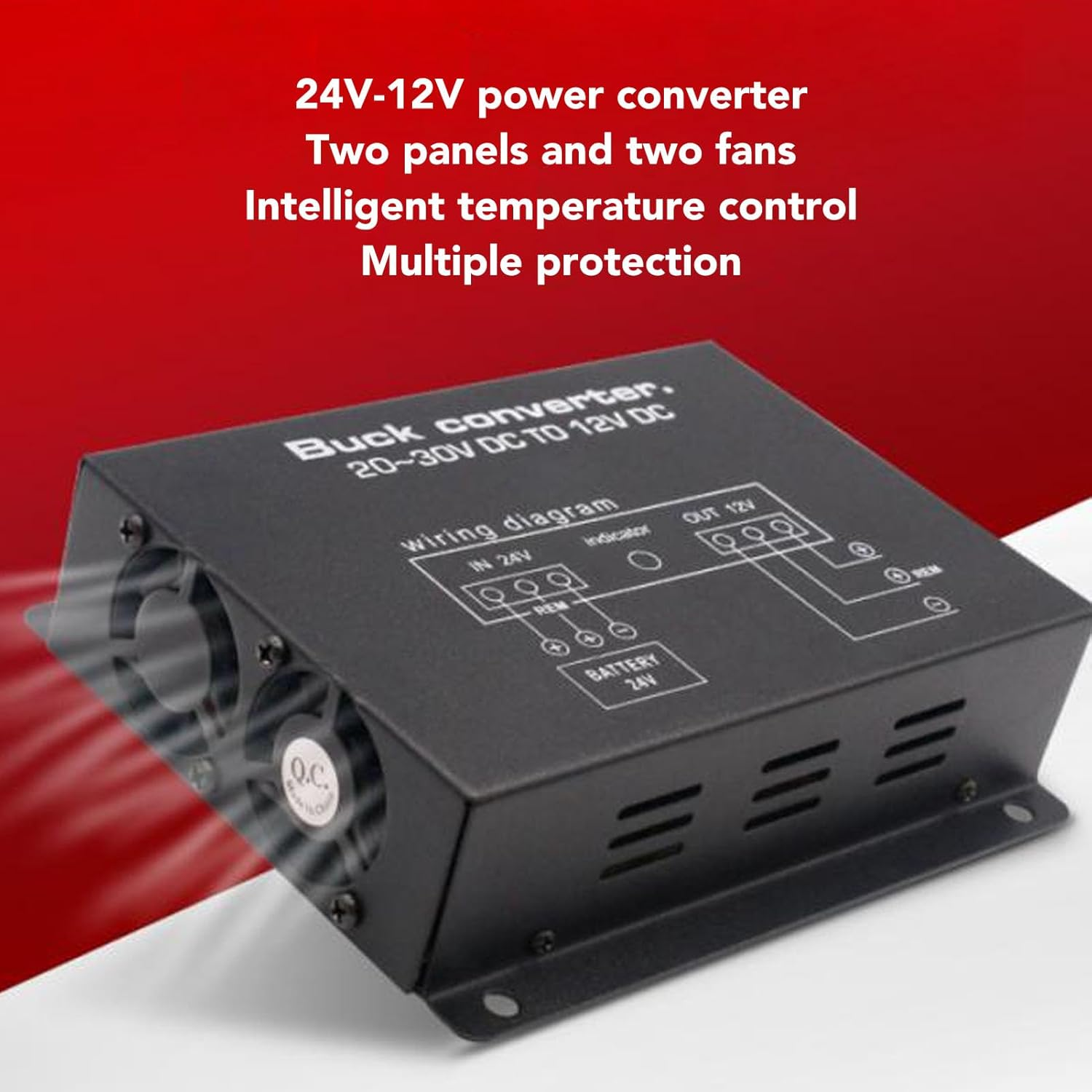 DC 24V to 12V Step down Converter, Power Voltage Regulator Reducer, Compact Transformer Module for Car, Truck, RV Electronics - 24V to 12V Converter (60A) (80A) (100A) image number 4