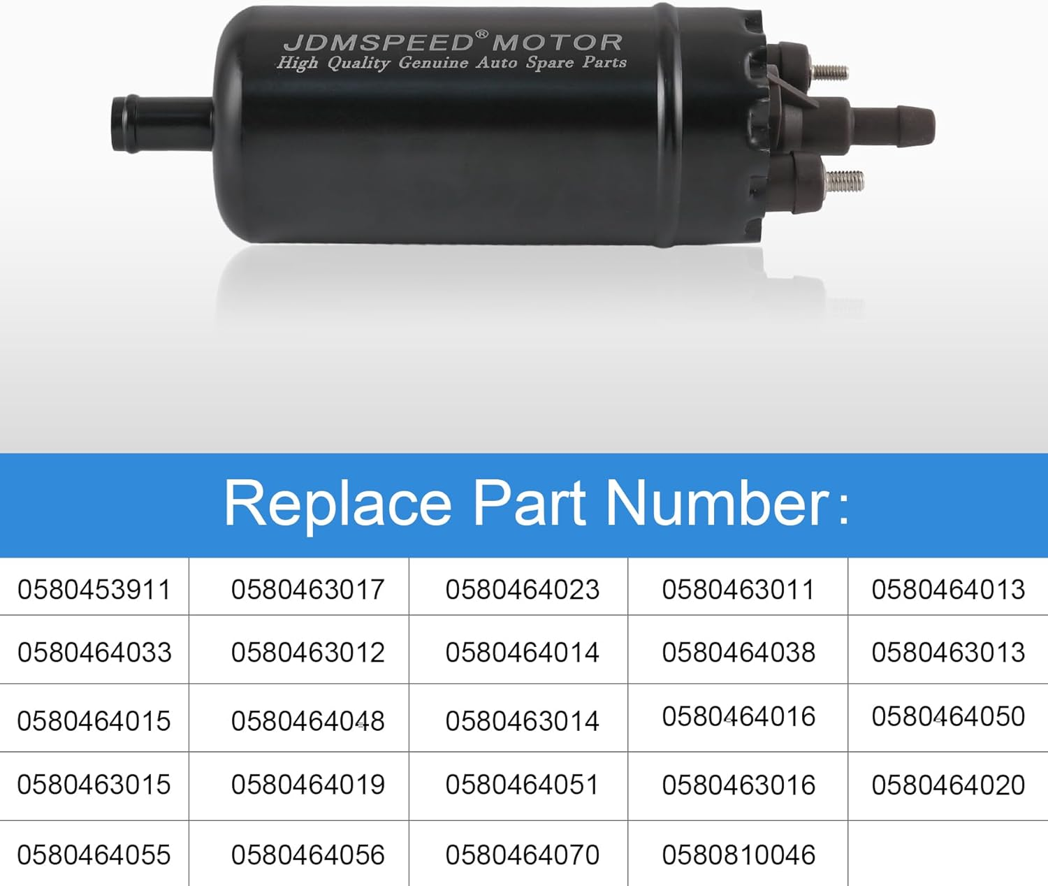 Universal External Inline High Pressure Fuel Pump 12V with Mounting Bracket Clamp and Fuel Hose Replace 0580463016, 0580464020, 0580464055, 0580453911, 0580464048 Gasoline Injection Pump Black image number 4