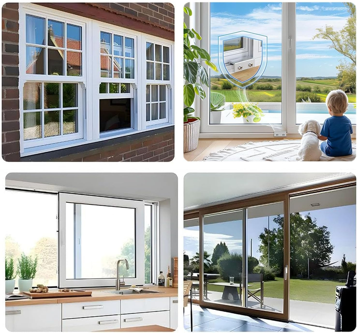 4 Sets Sliding Window Locks,Window Security Lock with Key,Adjustable Security Window Lock,Security Aluminum Door Lock,For Vertical Horizontal Sliding Windows Doors, Adjustable Window Locks