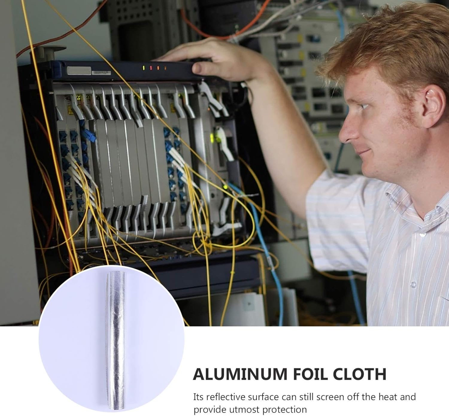 Mobestech Adhesive Backed Aluminum Foil Tape Insulation Material Heat Cover Mat Electrical Tape Thermal Barrier Silver image number 6