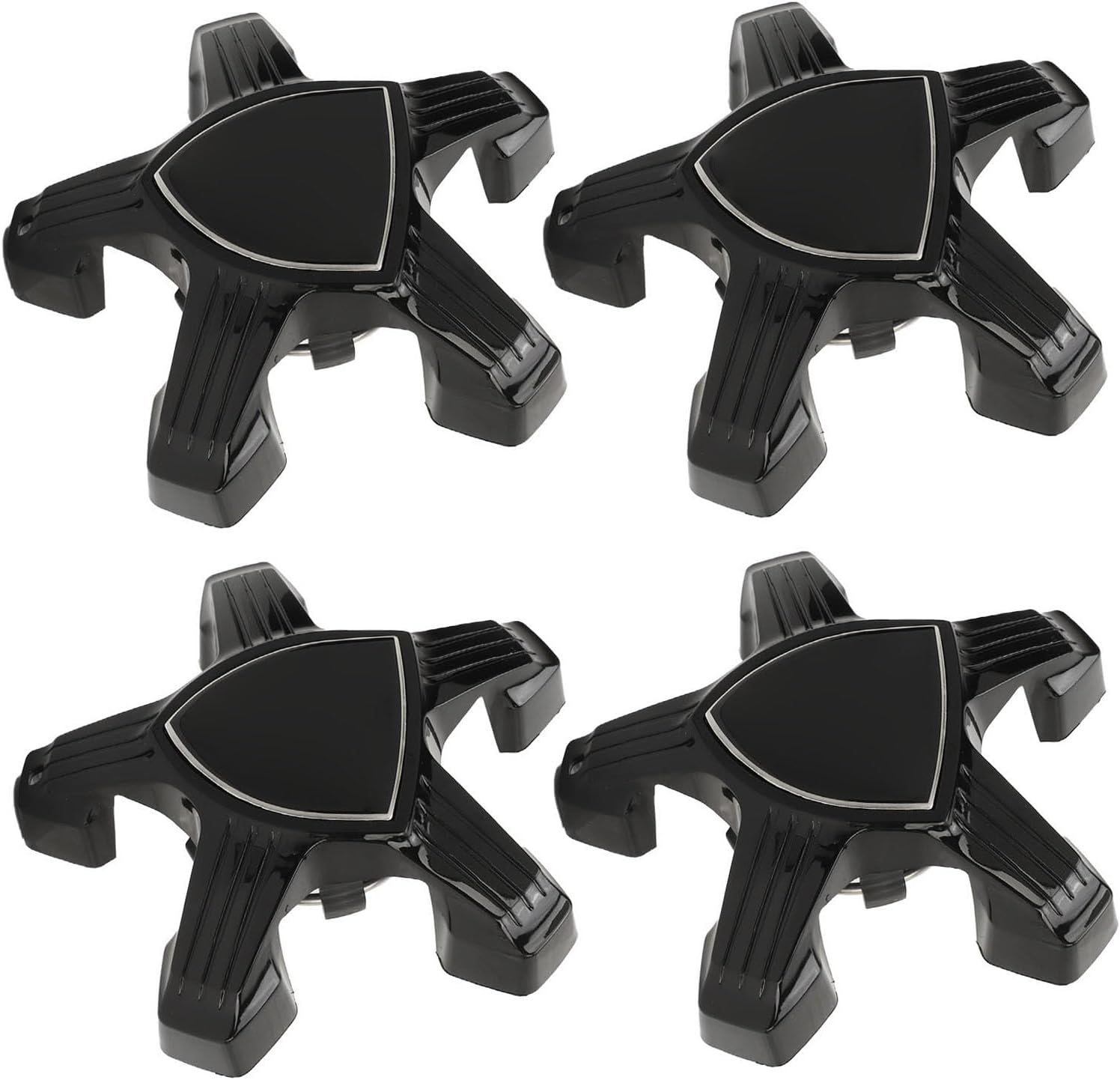 Jiawu Wheel Center Caps, Rim Hub Cap Waterproof Plastic 4PCS Replacement for 308 408 508, Match the 5 Hole Tires of the Vehicle (Black), 14 * 14 * 16Cm - Black image number 2