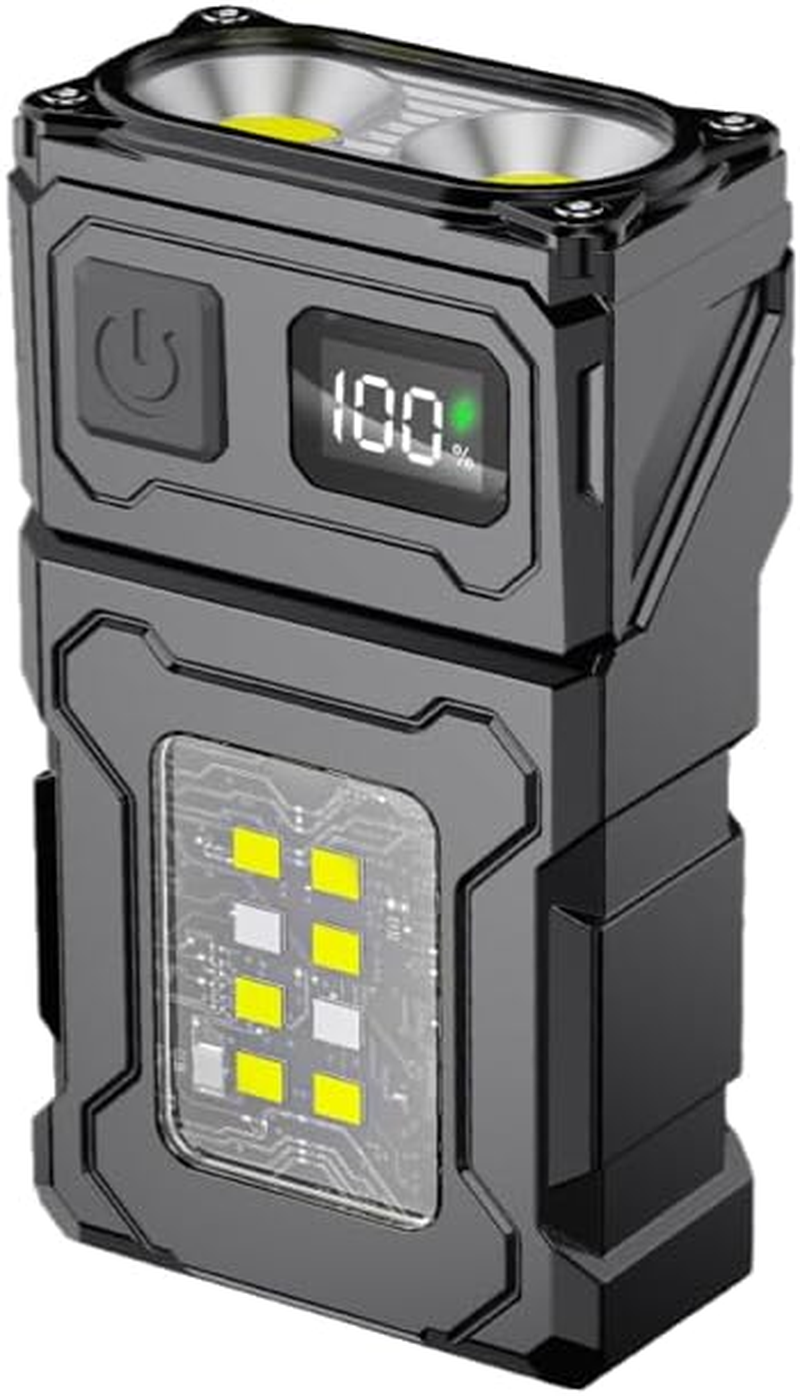 WARSUN DC08 Swivial LED Flashlight Rechargeable, 800 Lumens Mini Work Lihgt, Small EDC Flashlight Clip on with Back Clip, Magnetic Flashlight, for Emergency, Walk Dog, Working, Hiking, Camping image number 6