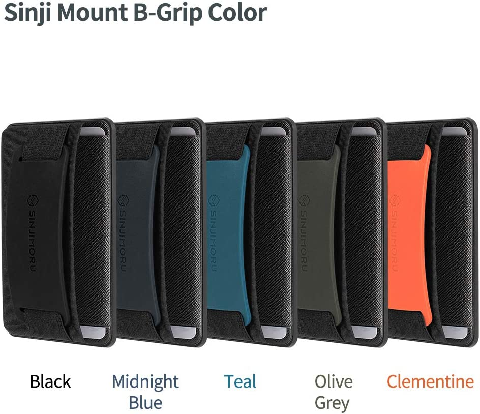 Sinjimoru Detachable Phone Wallet, Phone Card Holder as Phone Stand & Iphone Grip for Wireless Charging, Not for Magsafe. Sinji Mount B-Grip Clementine