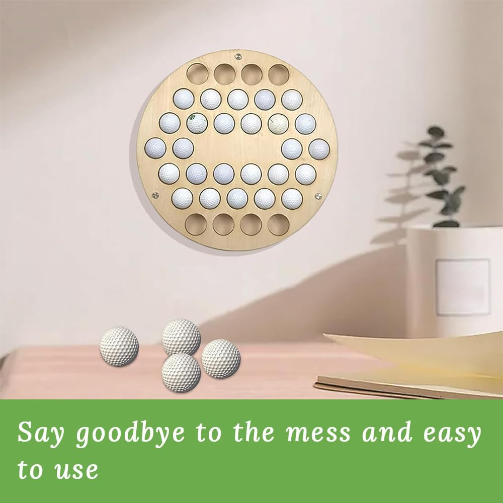 Wooden Golf Rack, Large Capacity round Wooden Display Rack, Wall Mounted Shelf, Golf Storage Rack, Suitable for Living Room, Office, Outdoor Activities image number 3