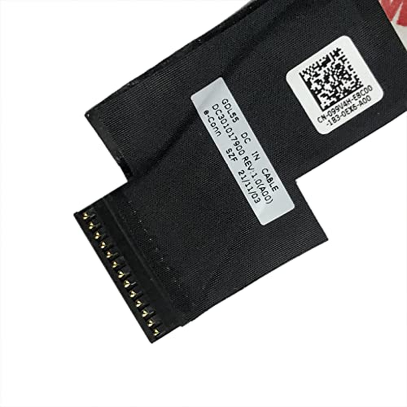 Gintai Laptop AC Dc-In Power Jack Cable Charging Port Cable Connector Socket with Wire Replacement for Dell G15 5510 5515 099V4H 99V4H GDL55 HDQ75 DC301017900 DC301018I00