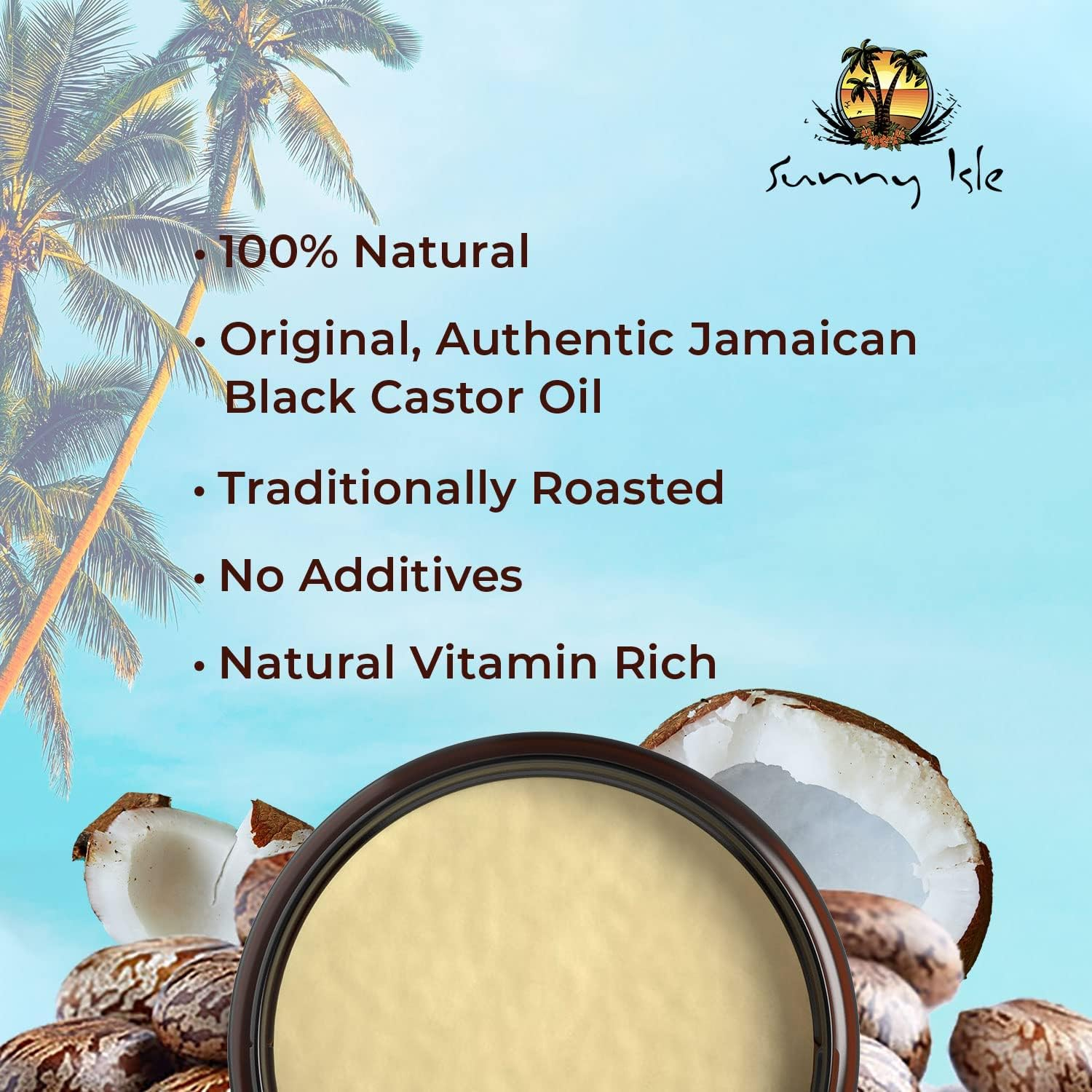 Sunny Isle Jamaican Black Castor Oil Pure Butter with Coconut 8Oz (Pack of 2) image number 2
