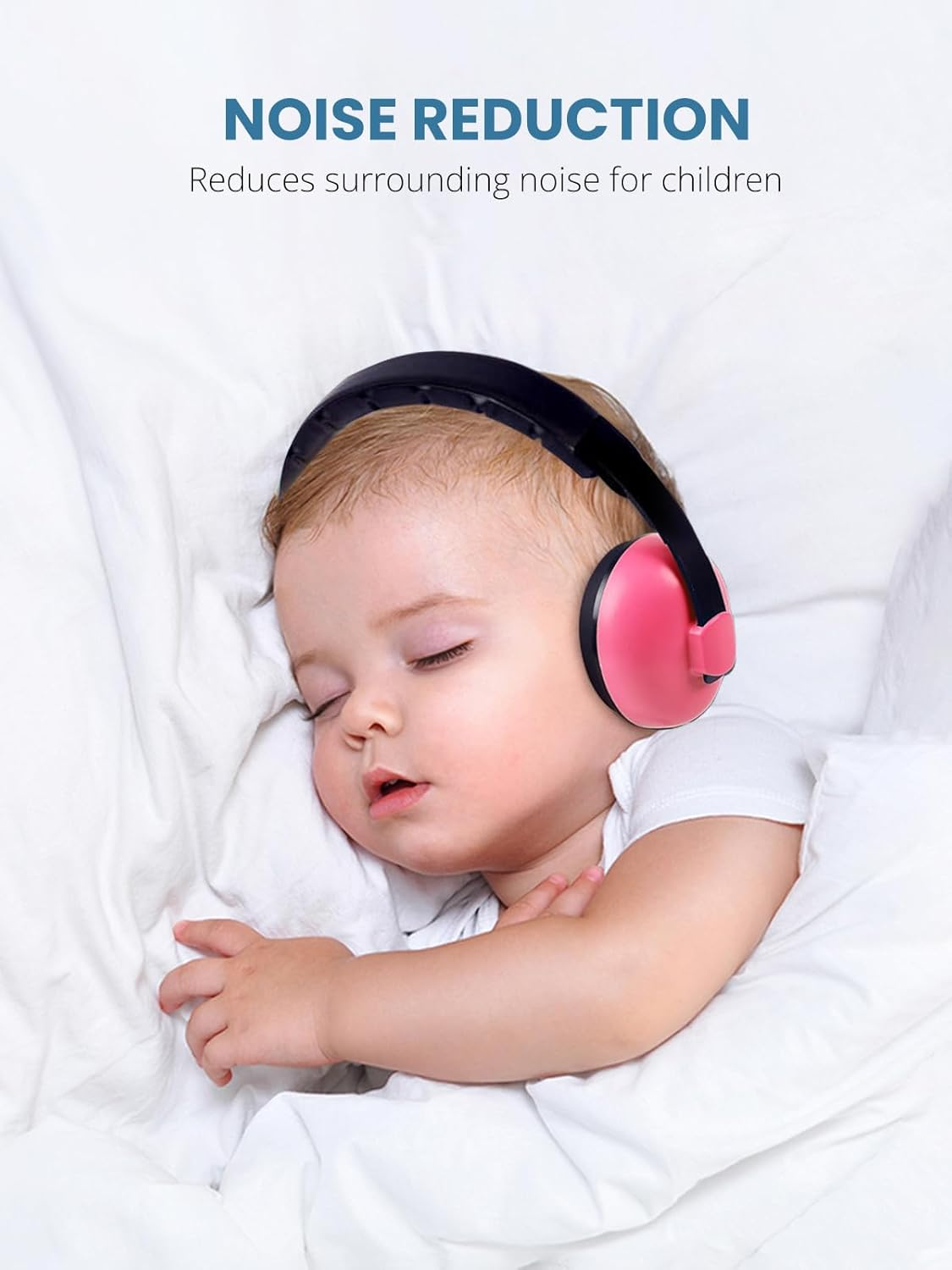 Baby Noise Protection Ear Muffs for Infants & Toddlers (0-3 Years), 26Db Hearing Protection, Ideal for Outdoor, Airplane, Sleep, Fireworks &ndash; Pink image number 4