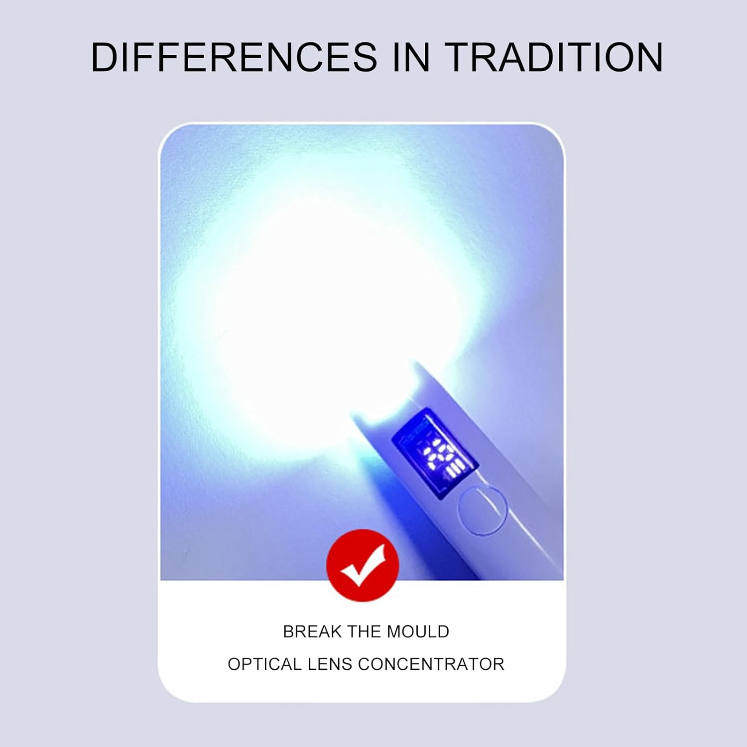 Handheld UV Light for Gel Nails, USB Rechargeable Handheld UV Nail Lamp Portable Nail Dryer Lamp Easy Switching Nail Curing Light for Travel Home (Pink) - White image number 2