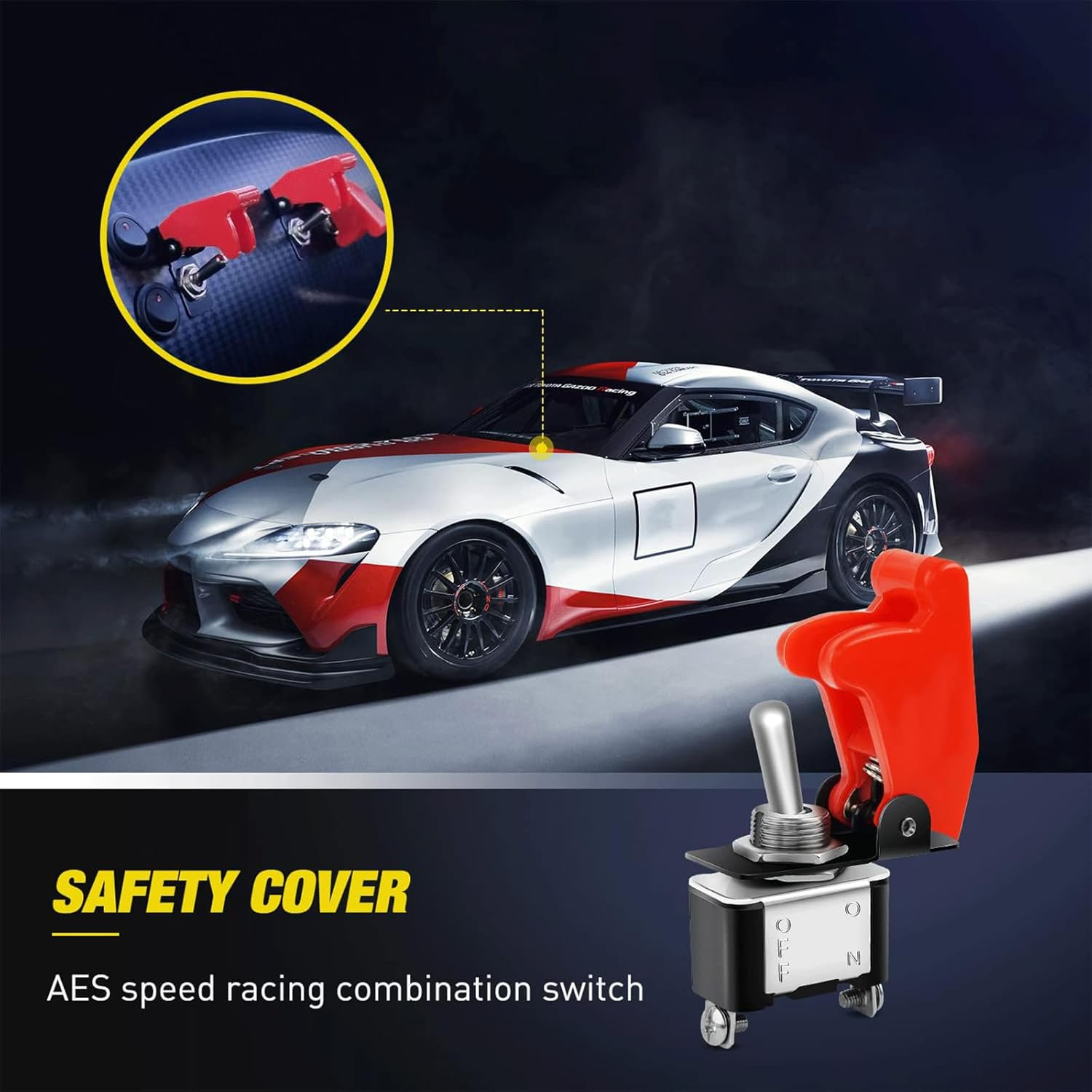 Toggle Switch, Waterproof Toggle Switch 5Pcs with Weatherproof Boot Cap Cover - Heavy Duty On-Off Switch for Auto Car Marine Boat, Plastic and Metal