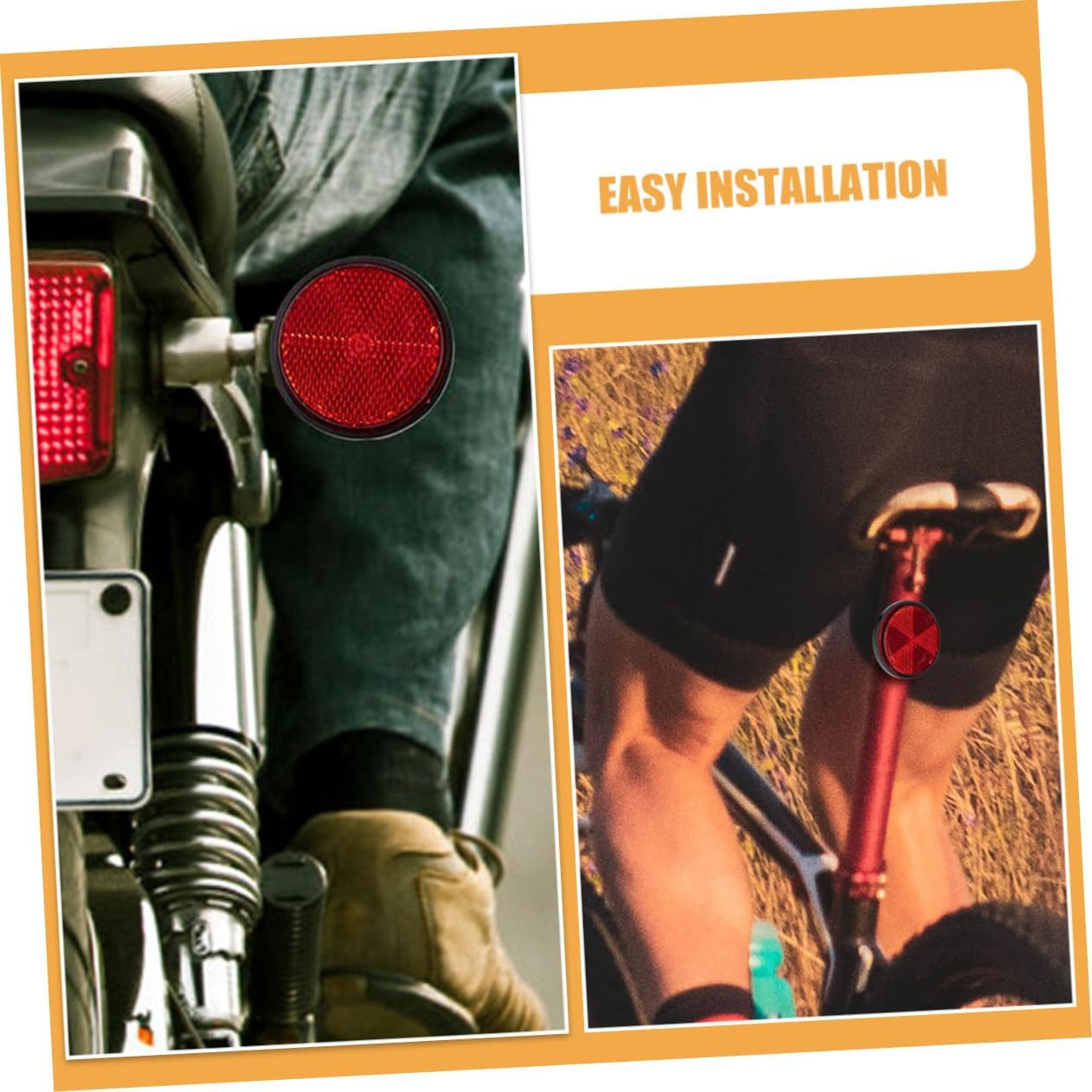 6Pcs round Plastic Bike Reflectors with Screw Design for Easy Installation Reflective Cycling Warning Fit for Mountain Bikes Motorcycles and More image number 4