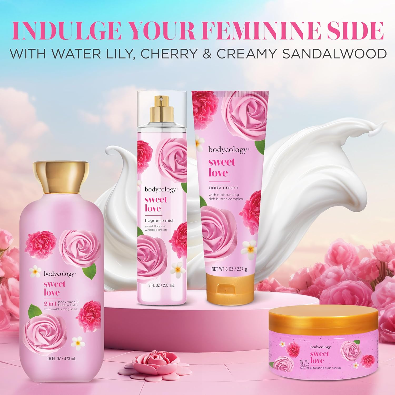 2 in 1 Body Wash and Bubble Bath - Sweet Love by Bodycology for Women - 16 Oz Body Wash image number 3