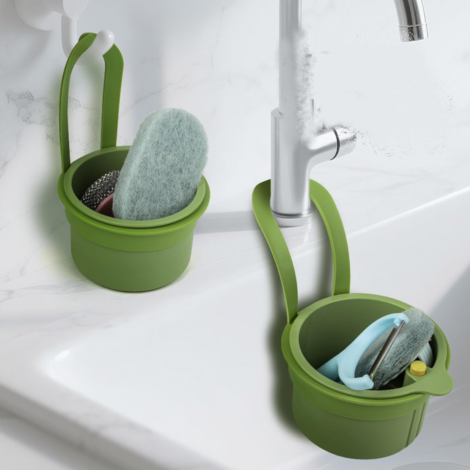 Pack of 2 Sink Strainers, Drain Basket, Hanging Strainer for Sink, Ideal for Draining Pasta and Vegetables, Practical Solution for Kitchen Organisation