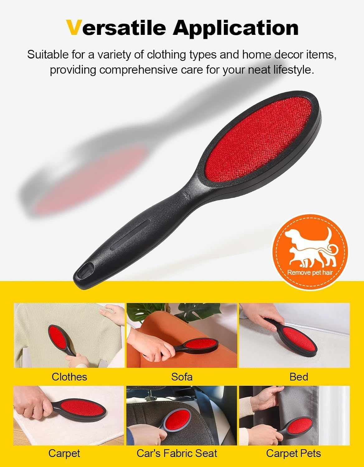 Acemedia Lint Brush Lint Remover Lint Brushes for Clothes - Dual Sided Reusable Pet Hair Remover for Clothes Sheet Carpet Furniture Fabric - Set of 2 image number 1