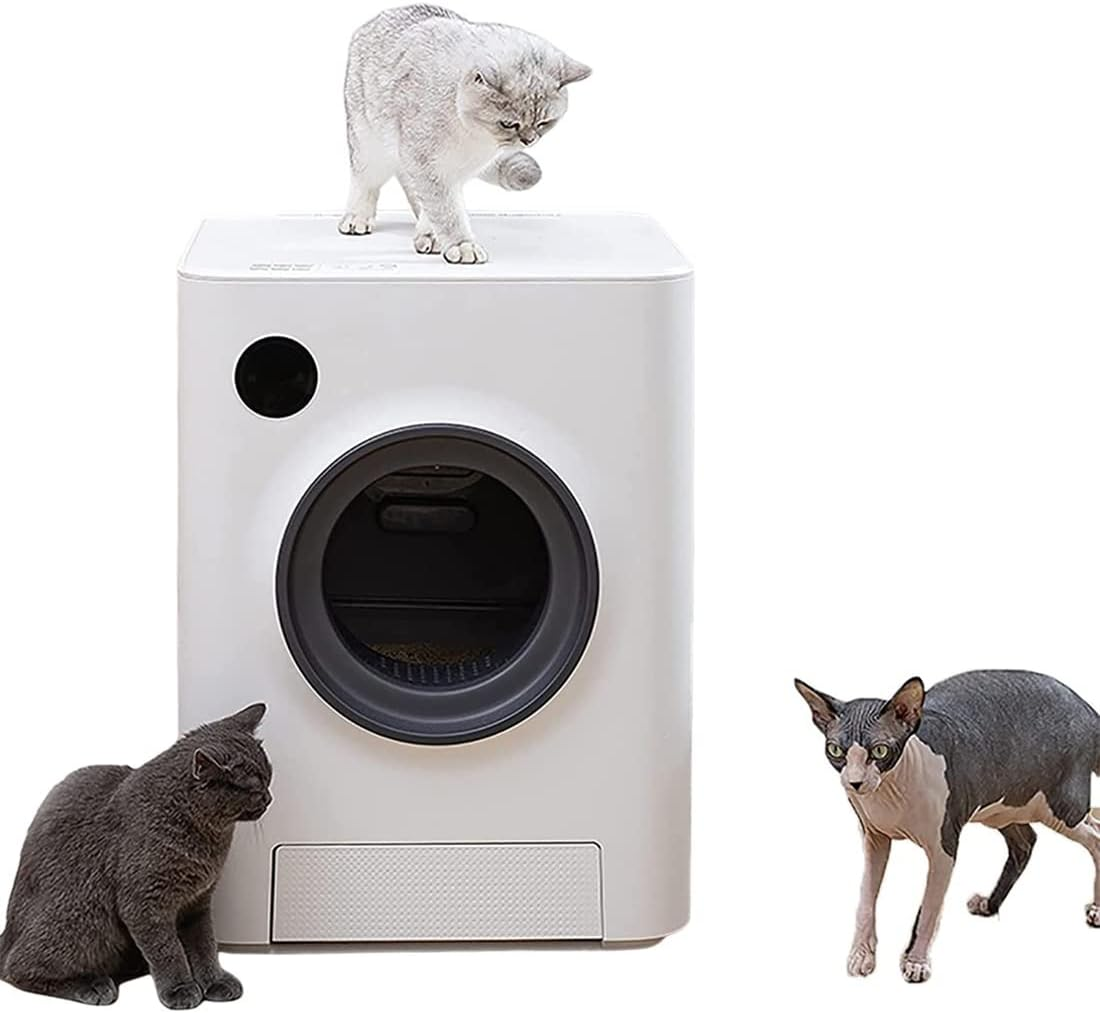 Self-Cleaning Cat Litter Box, Self Cleaning Automatic Air Purifier, No More Scooping the Smart Cat Litter Box for Multiple Cats, APP Binding Intelligent Monitoringlarge Splash-Proof Cat Supplies image number 6