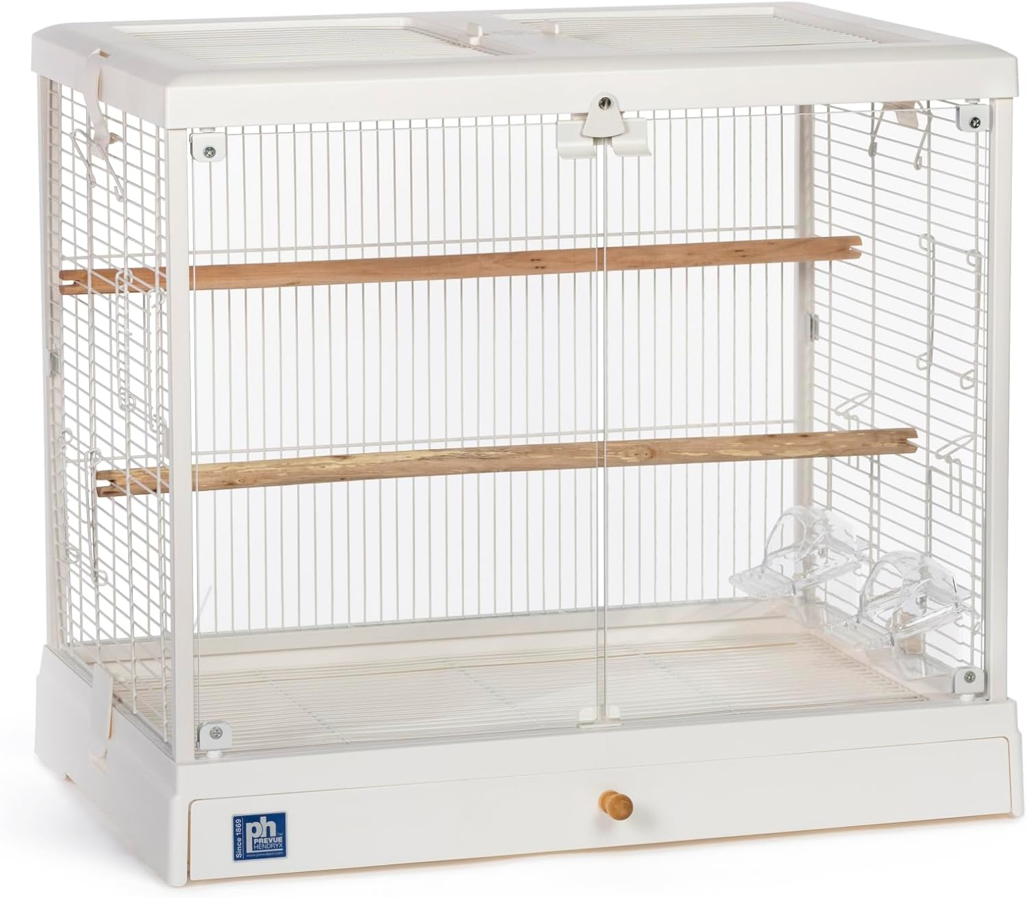 Prevue Pet Products Clear View Glass Bird Cage Crystal Palace Luxe for Small Birds - White Frame image number 6