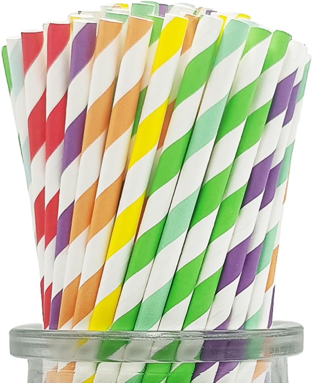 Biodegradable Solid White Paper Drinking Straw,100 Pack Disposable White Cocktail Straws Bulk for Party Supplies, Bridal Shower, Birthday, Weddings, Restaurant