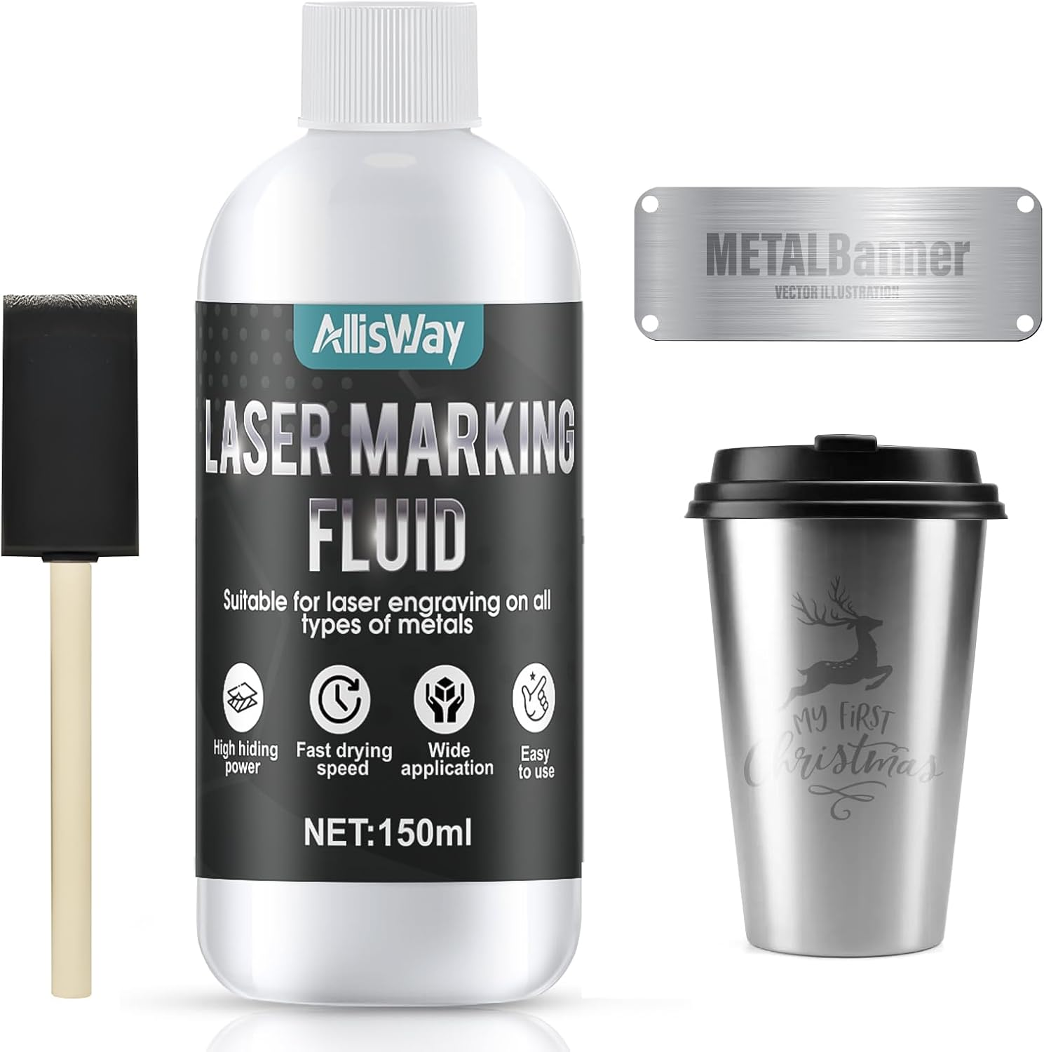 Laser Marking Fluid, Suitable for Laser Engraving on Most Metals, Including Aluminium, Stainless Steel, Brass, Etc image number 4