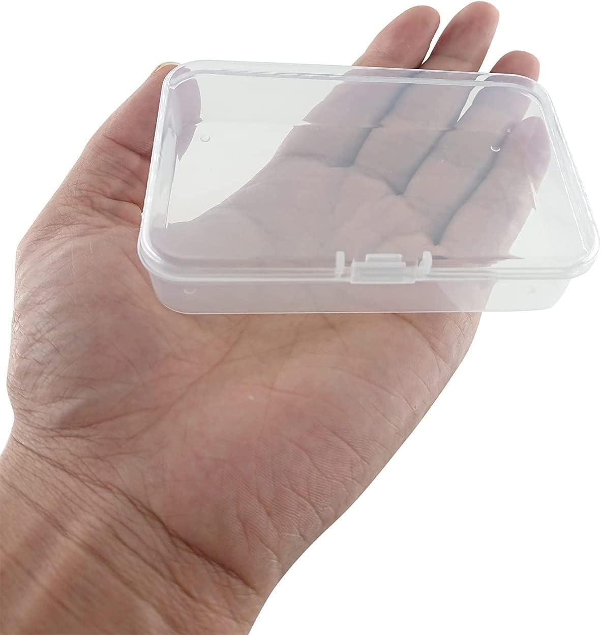 6 Pcs Mini Plastic Storage Containers Box with Lid, 3.5X2.4 Inches Clear Rectangle Box for Collecting Small Items, Beads, Game Pieces, Business Cards, Crafts Accessories image number 5