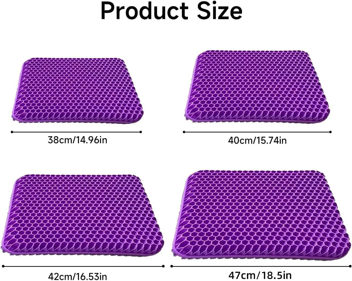 AIMALL Gel Seat Cushion Honeycomb Design Large Size 15In/15.7In/16.5In/18.5In, Silicone Cooling Pad with Non-Slip Bottom & Breathable Cover for Office, Car, Home image number 5