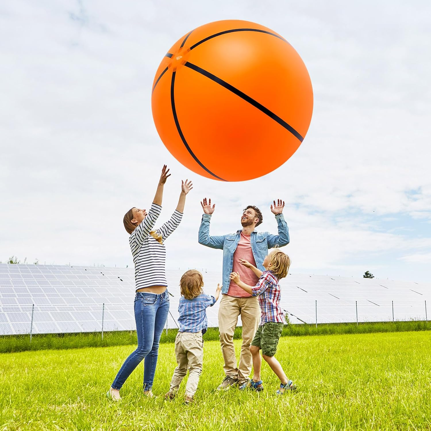 Lewtemi 4 Pcs Giant Inflatable Sports Balls Large Inflatable Beach Ball Inflatable Baseballs Soccer Ball Basketball Footballs for Summer Pool Outdoor Activity Games Sports Birthday image number 6