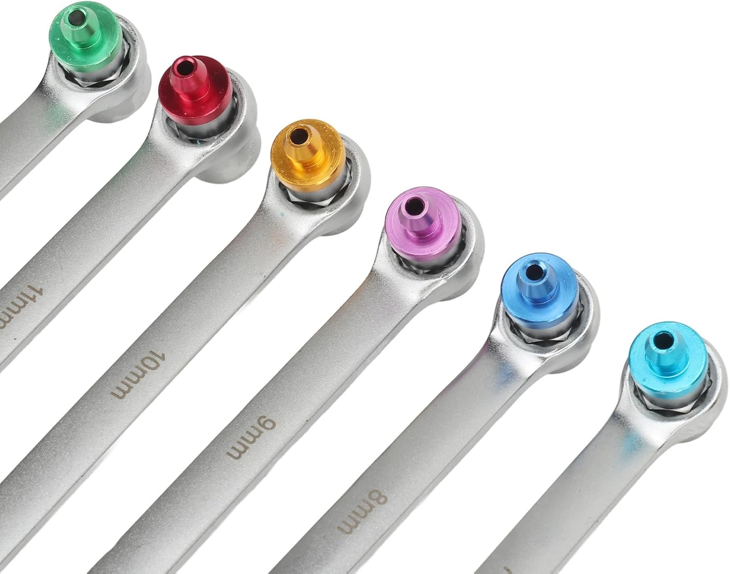 Cryfokt Bleed Brake Fluid Spanner Kit, Color Adapter Sockets Prevent Backflow Efficient Bleeding Brake Bleeder Wrench 12 Point Wrench for SUV, Cryfokt1Sgc27Pnka image number 1