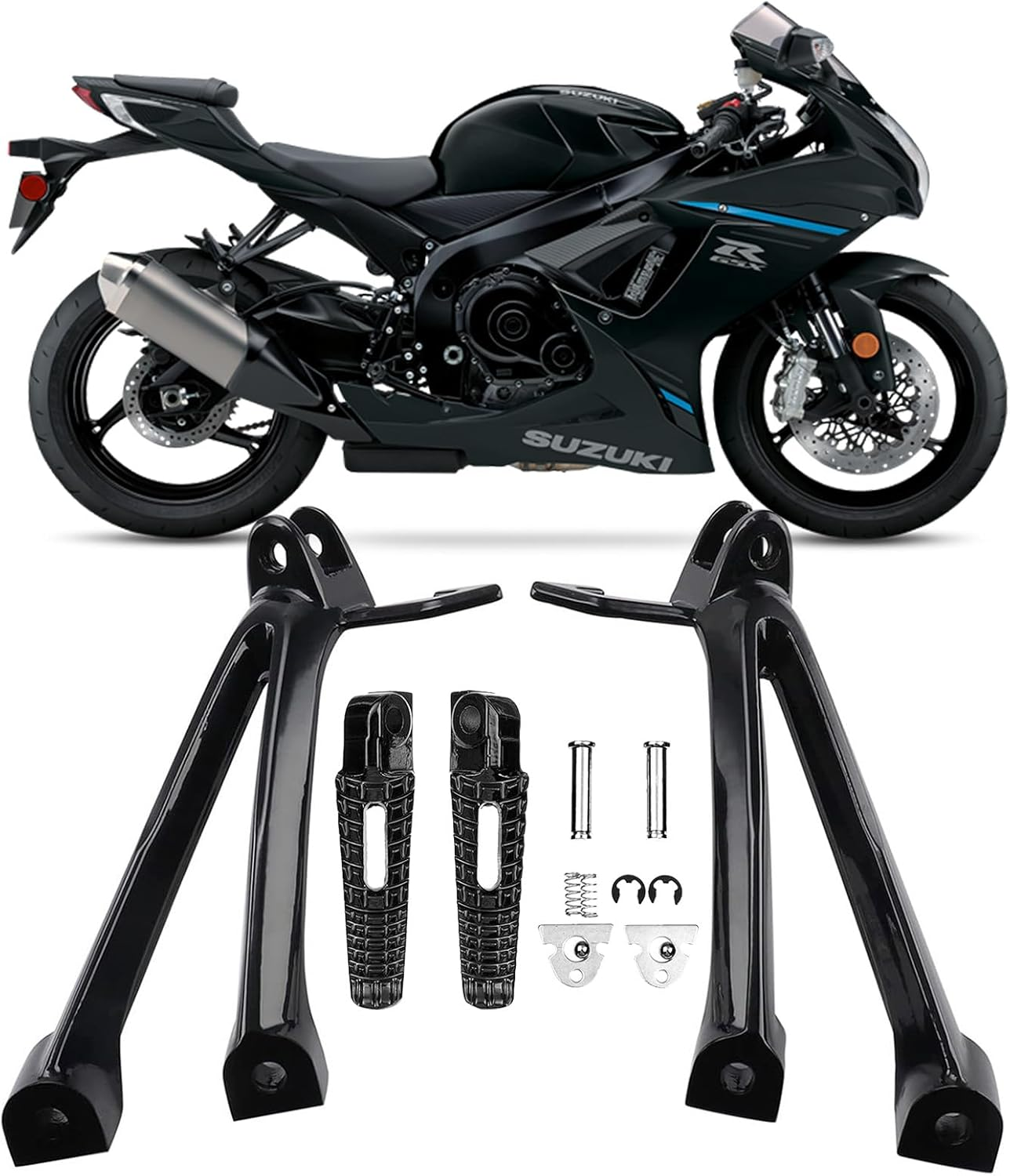 Motorcycles Black Rear Passenger Foot Peg Bracket for Suzuki Gsxr600 Gsxr750 2006 2007